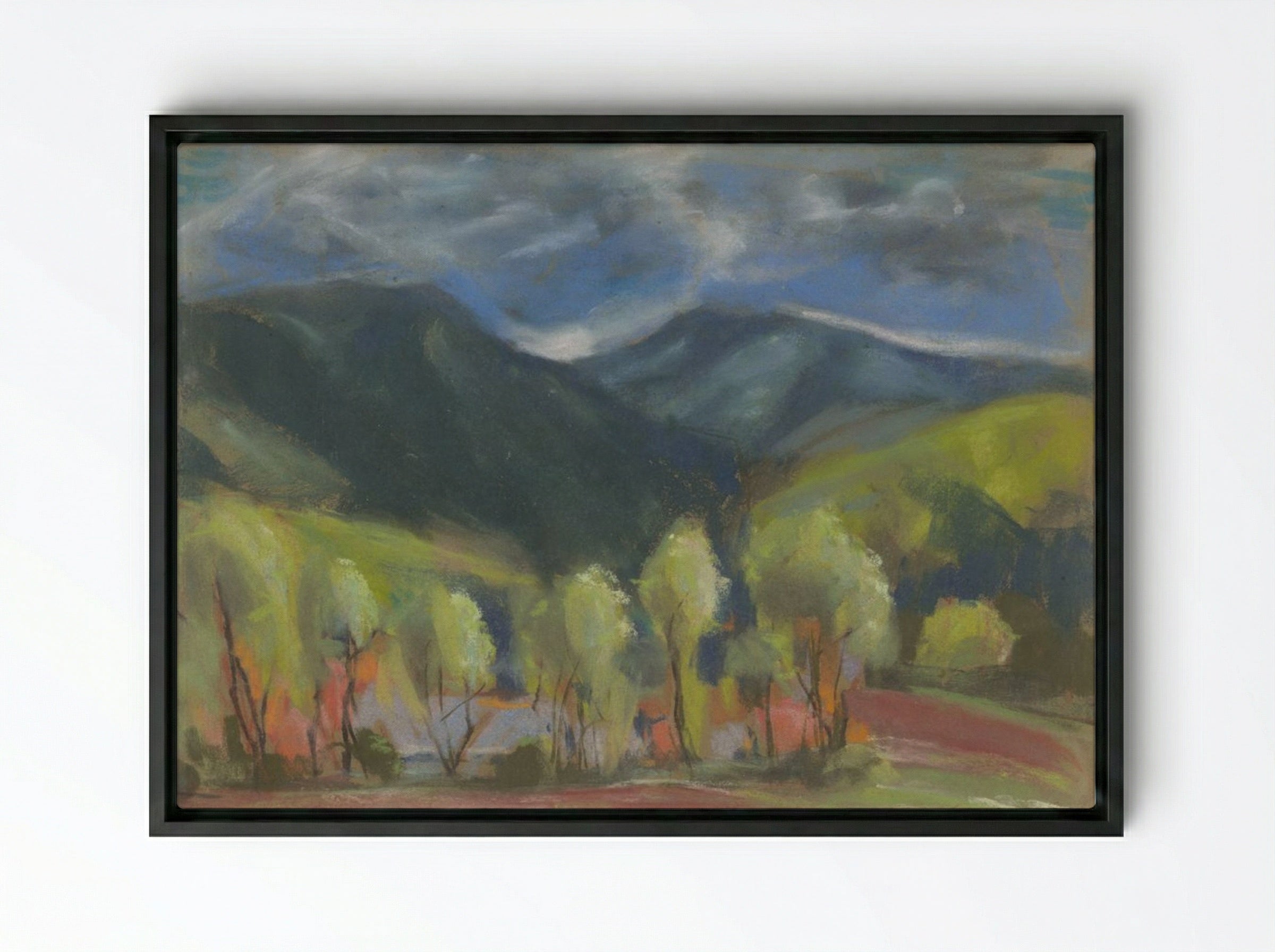 Spring Landscape - Zolo Palugyay - Framed Canvas Black