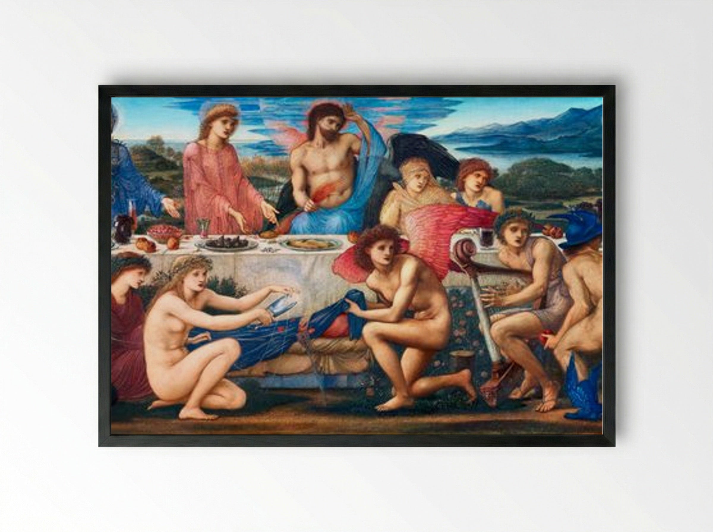 The Feast of Peleus - Edward Burne-Jones - Framed Print Black
