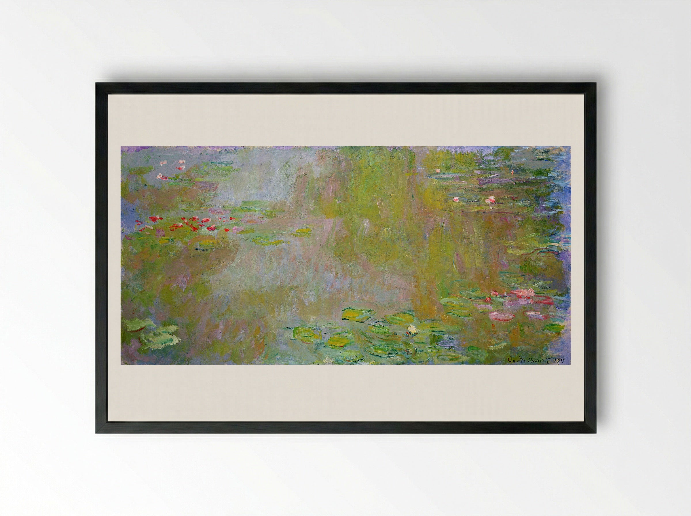 Water Lily Pond - Claude Monet - Framed Print Black