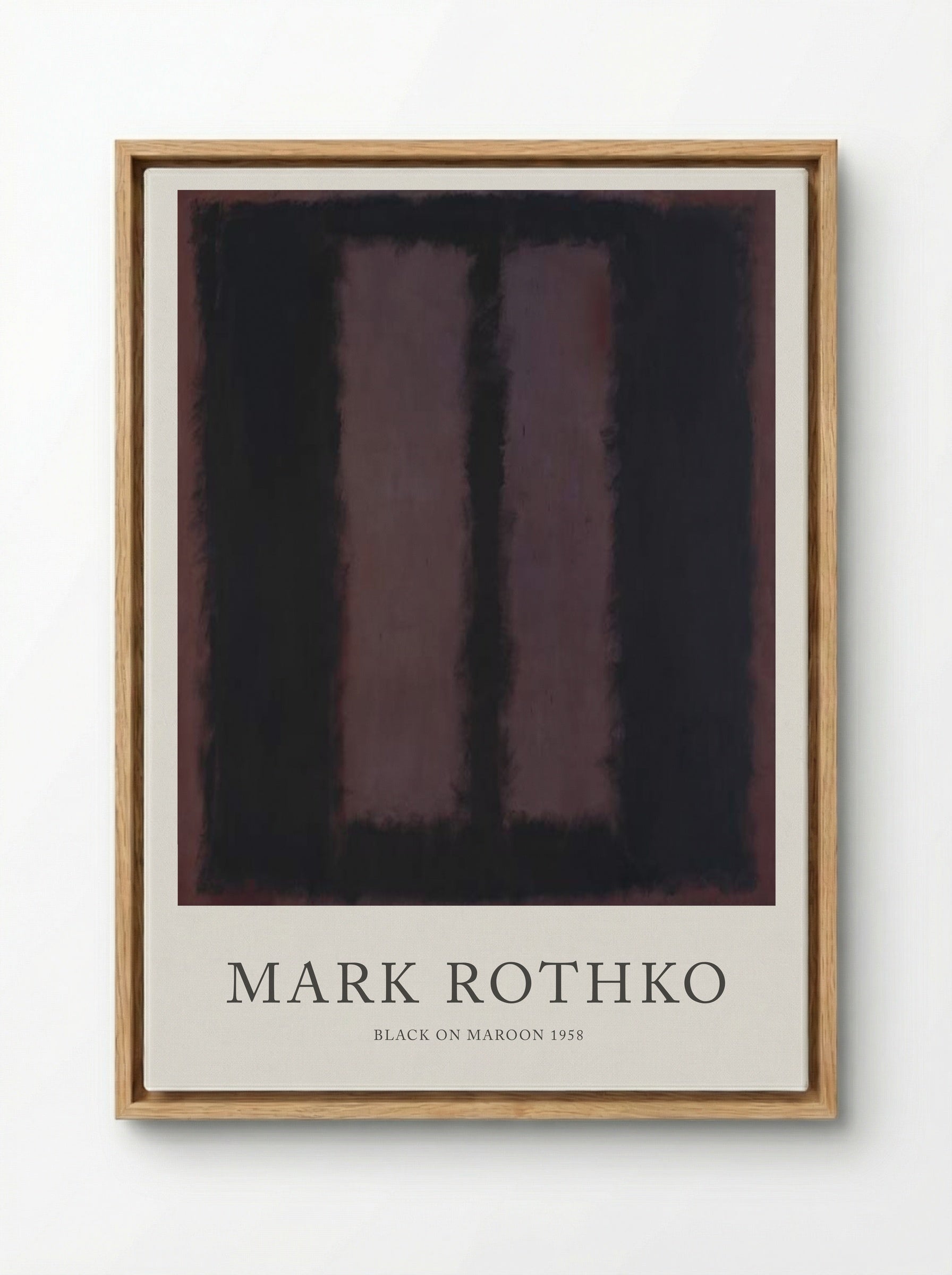 Black on Maroon - Mark Rothko - Framed Canvas Wood