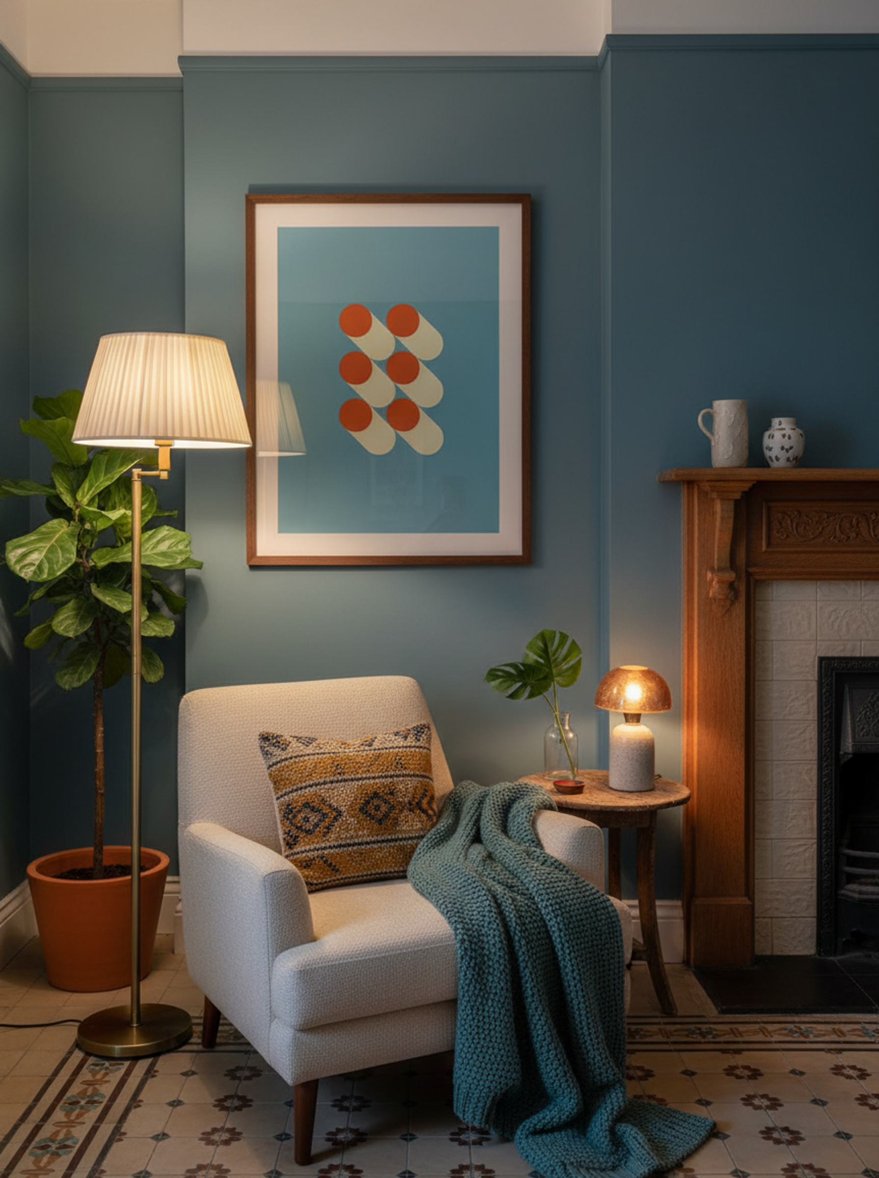 Bauhaus Grid Shadows - Modernist Art Print - Lifestyle