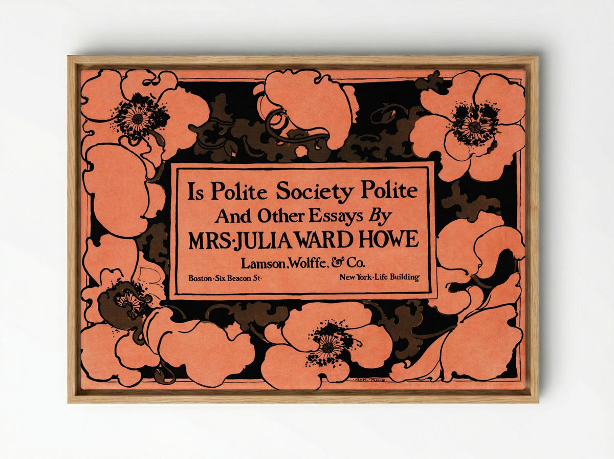 Is Polite Society Polite (Book Cover Design) - Ethel Reed - Framed Canvas Wood