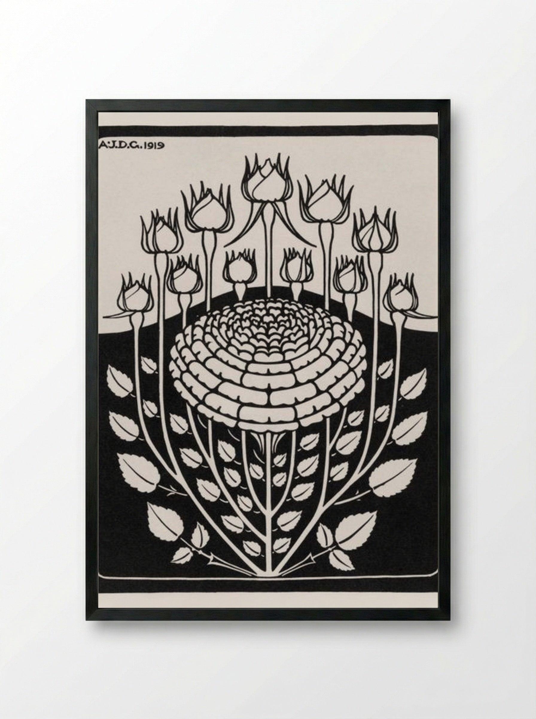 Rose Bush - Julie de Graag - Framed Print Black