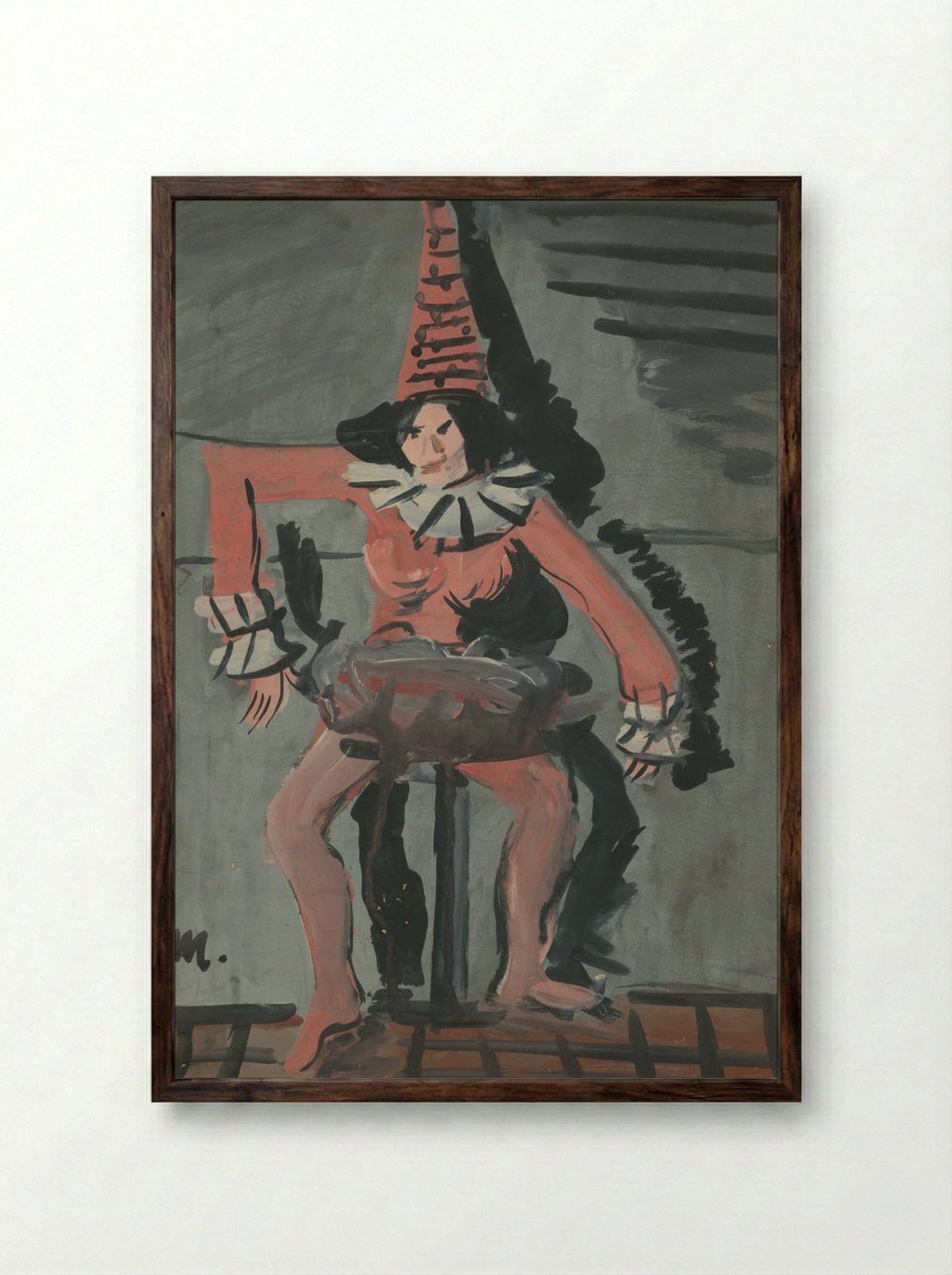 Pierrot - Cyprián Majerník - Framed Print Dark Wood