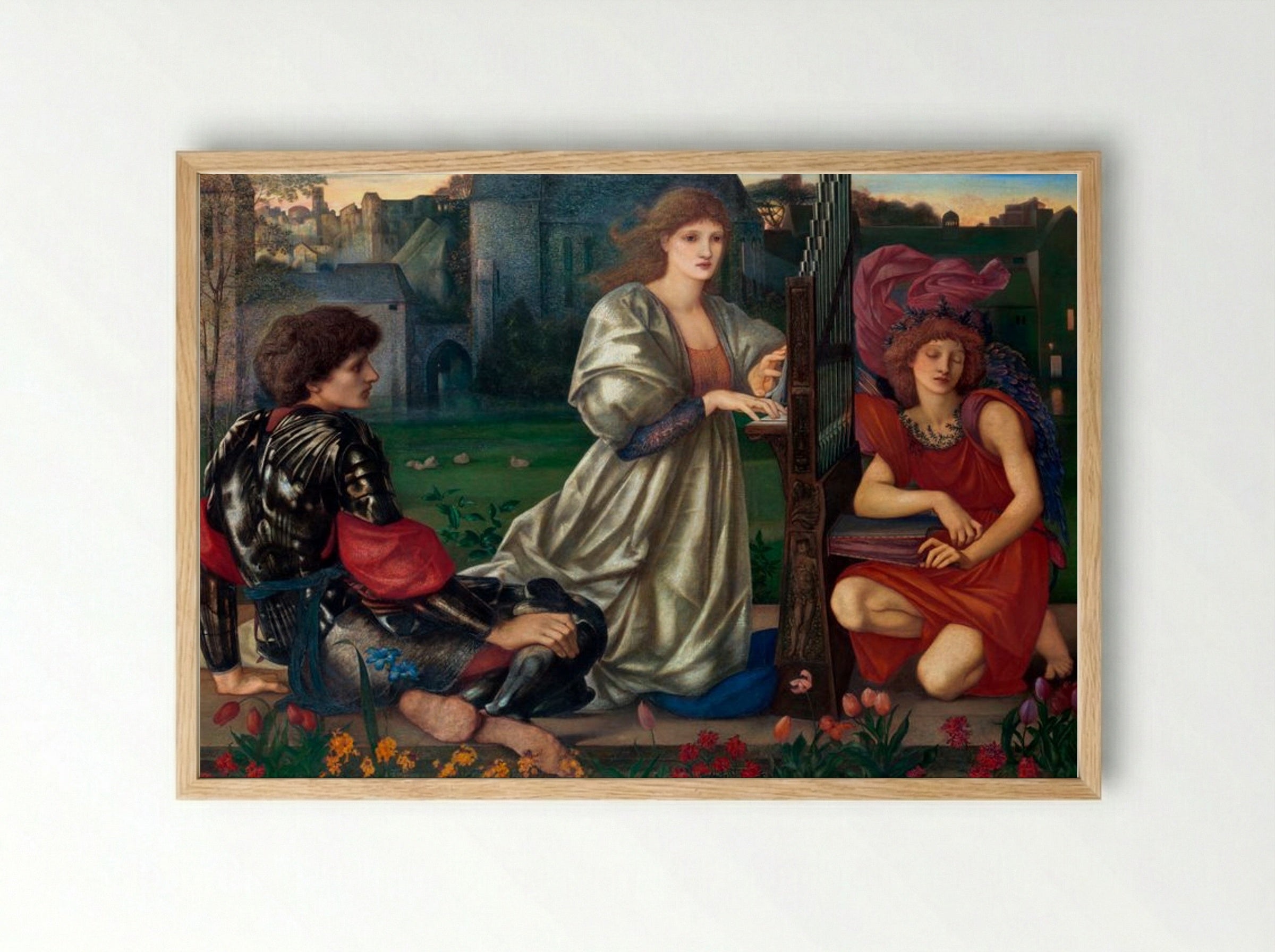 The Love Song - Edward Burne-Jones - Framed Print Wood
