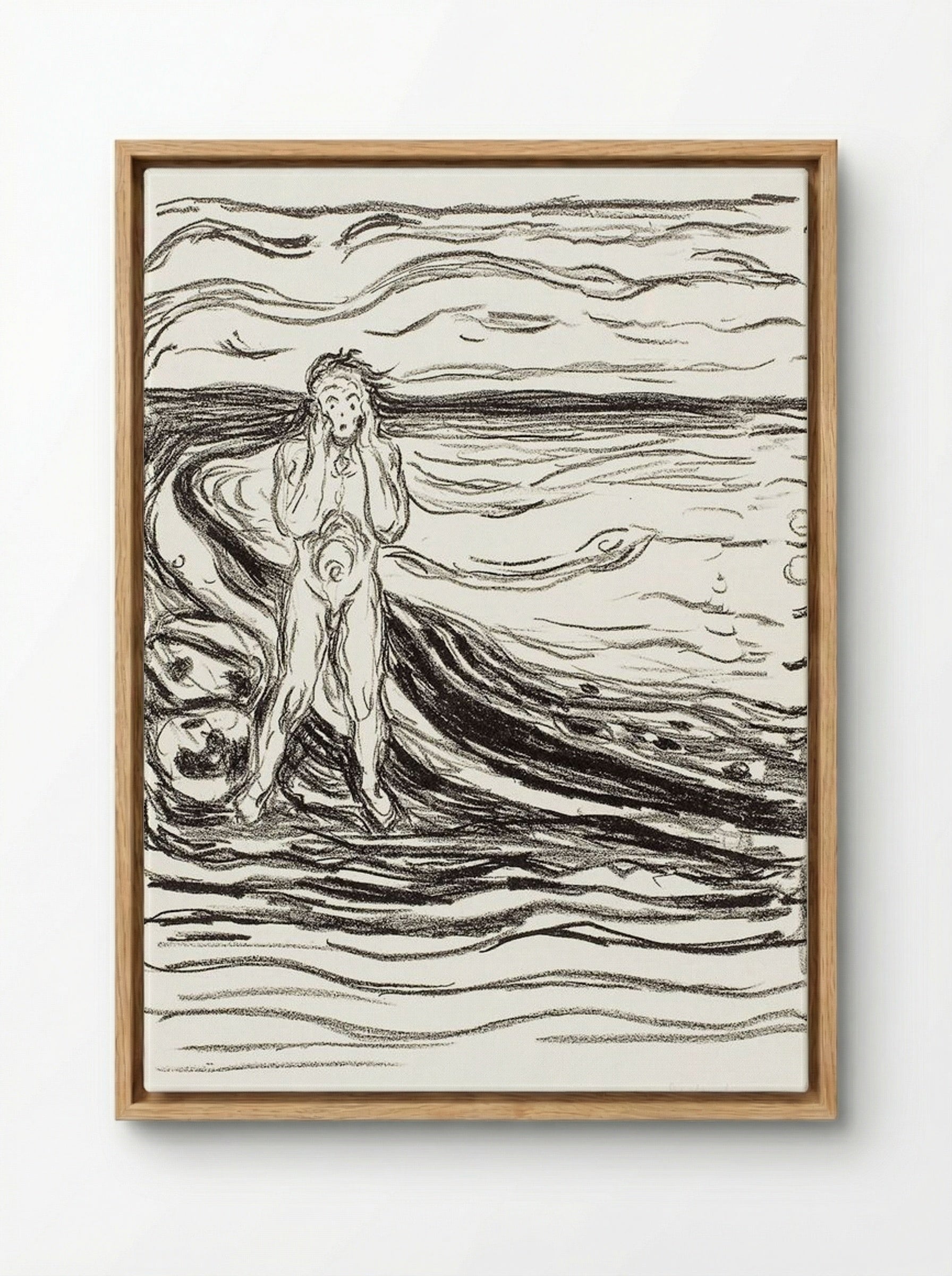 Despair - Edvard Munch - Framed Canvas Wood