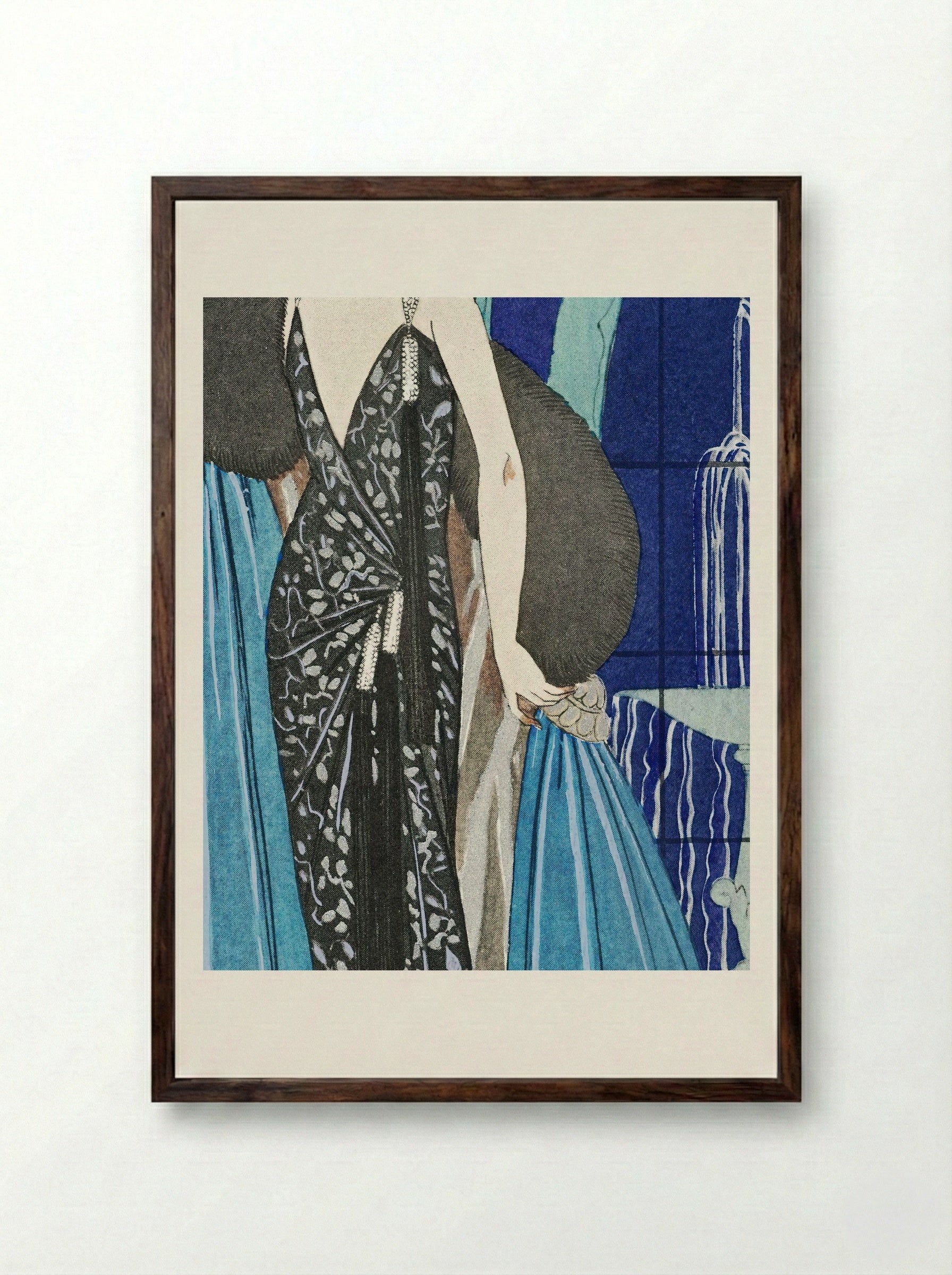 Alcyone, Robe et Manteau du Soir, de Worth - George Barbier - Framed Print Dark Wood