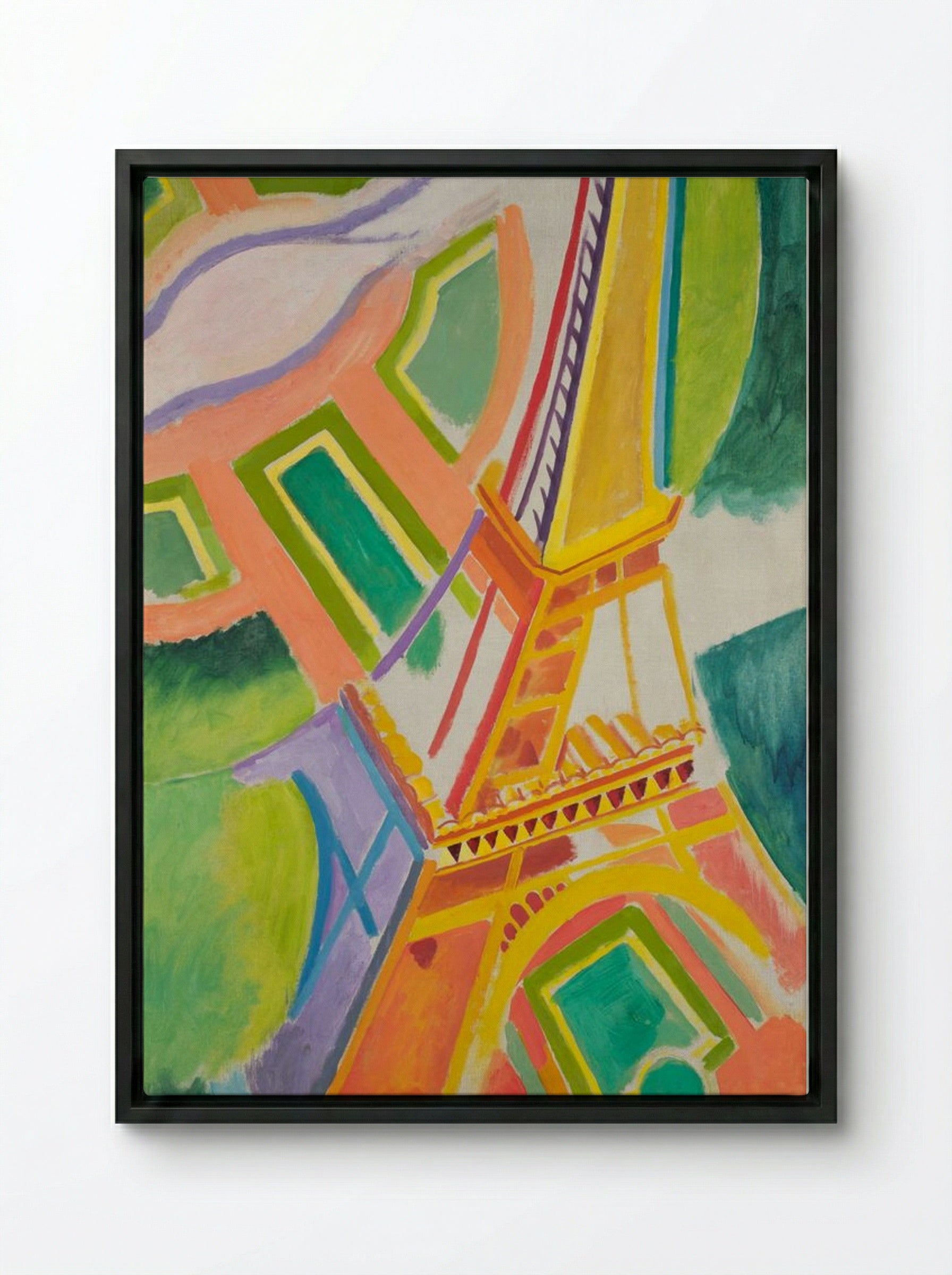 Eiffel Tower - Robert Delaunay - Framed Canvas Black