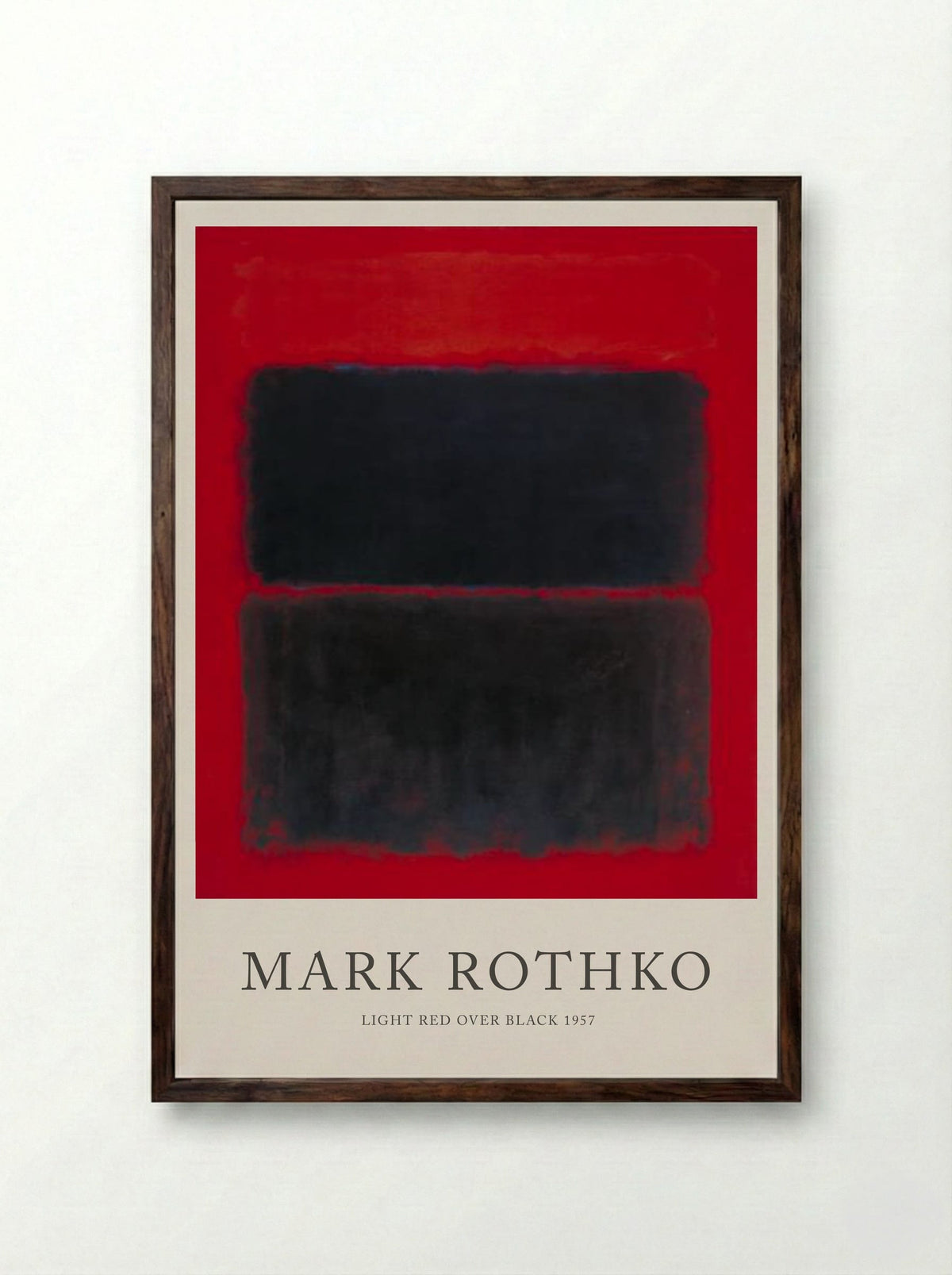 Light Red Over Black - Mark Rothko - Framed Print Dark Wood