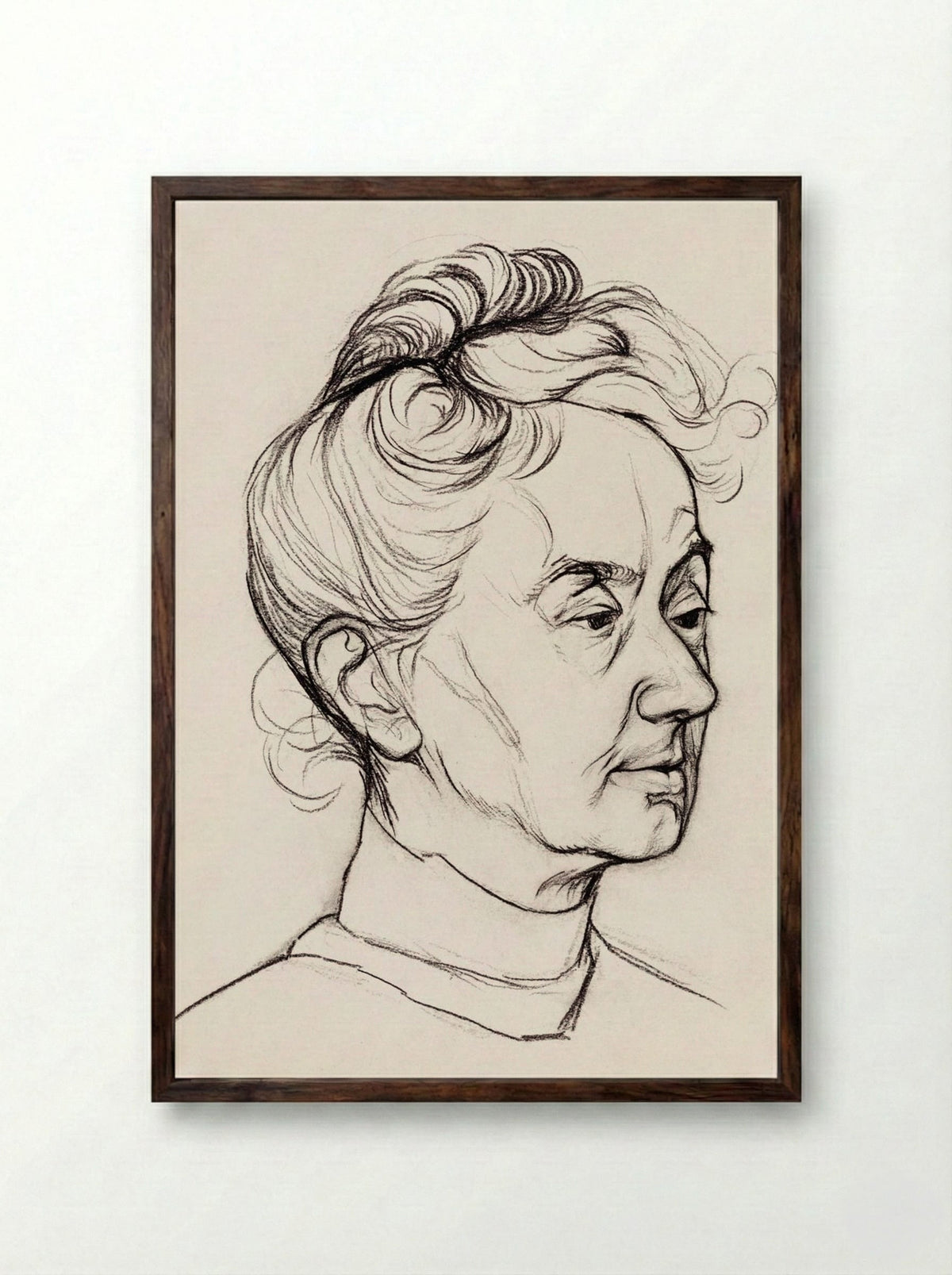 Portrait of Mrs. Corry Pabst - Julie de Graag - Framed Print Dark Wood