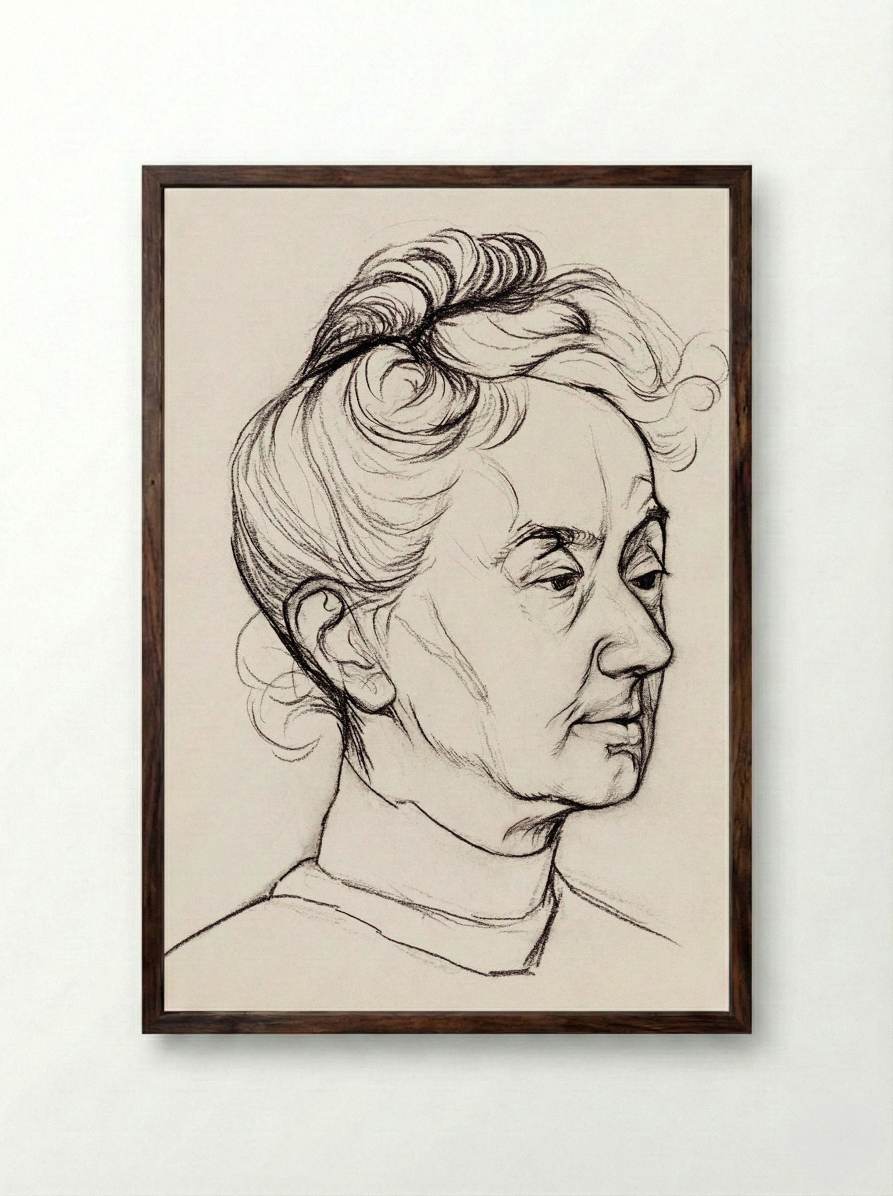 Portrait of Mrs. Corry Pabst - Julie de Graag - Framed Print Dark Wood