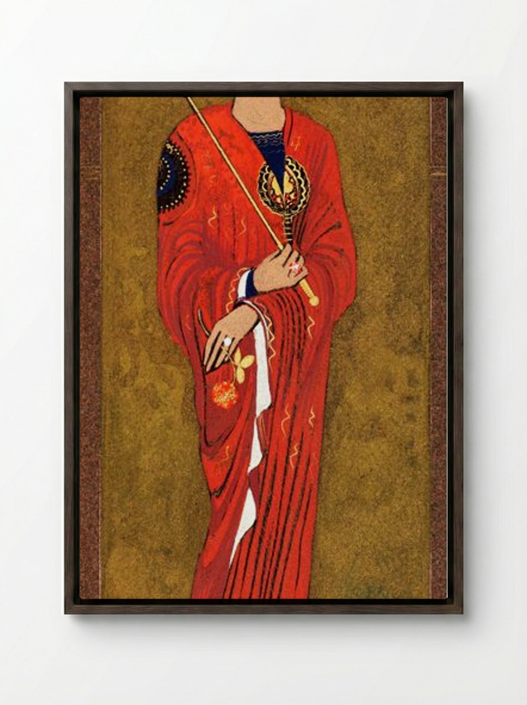 Ancient Egyptian Woman's Fashion - Fine Art Print - Framed Canvas Dark Wood