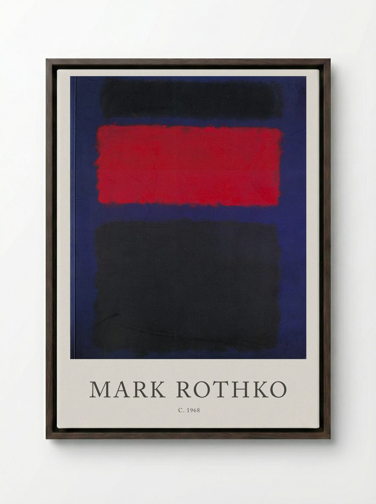 Untitled (Black, Red, and Blue) - Mark Rothko - Framed Canvas Dark Wood