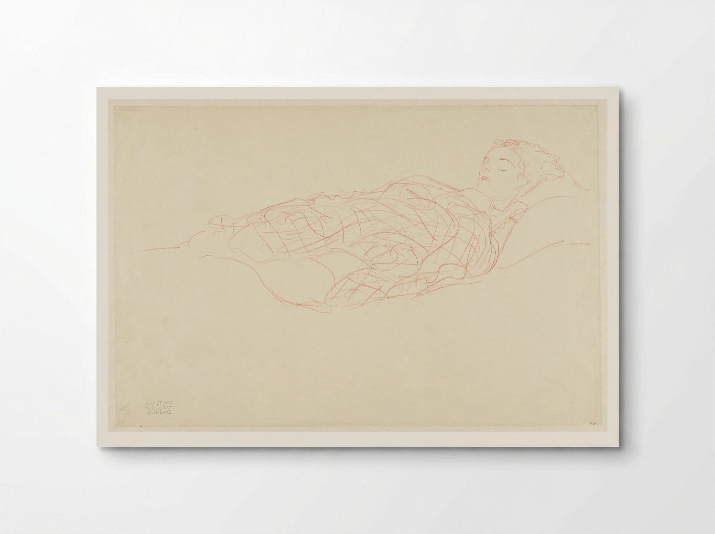 Study of a Resting Woman Wrapped in a Plaid - Gustav Klimt - Poster
