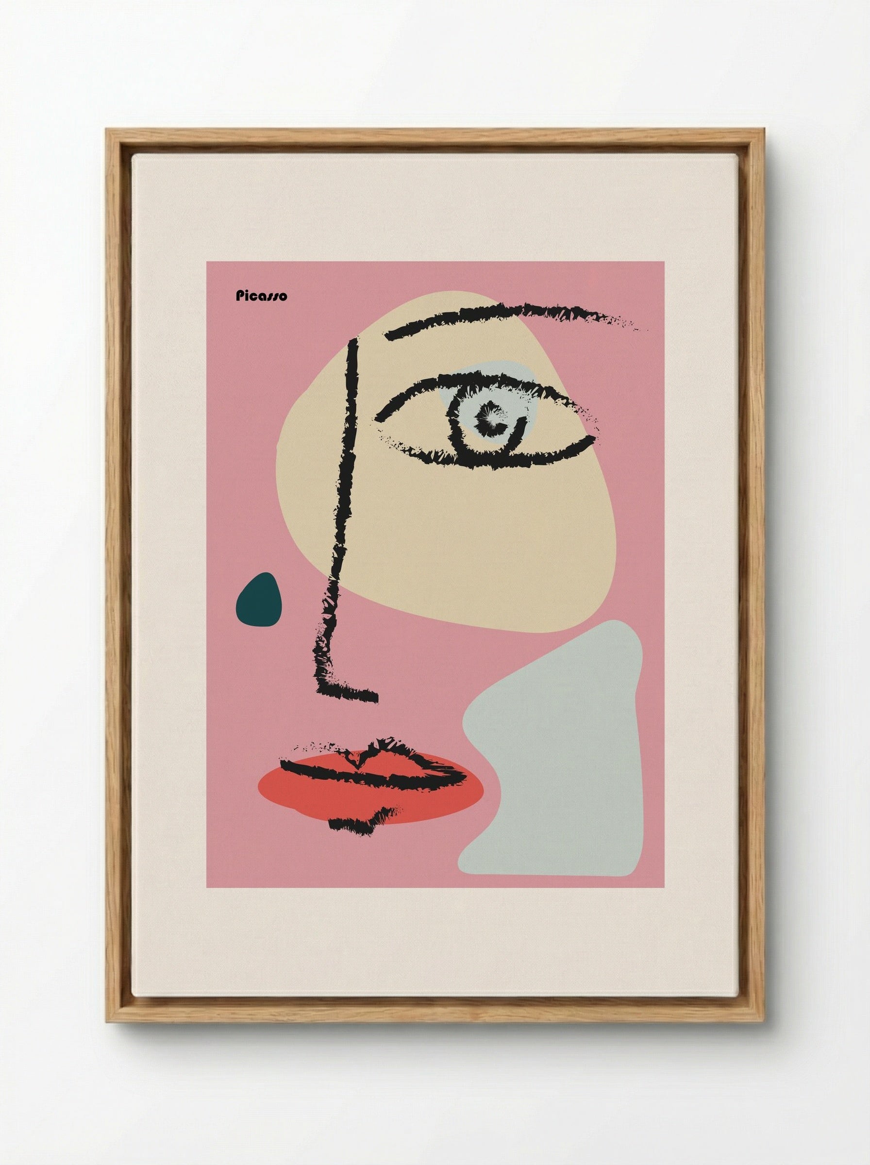 Abstract Face - Pablo Picasso - Framed Canvas Wood