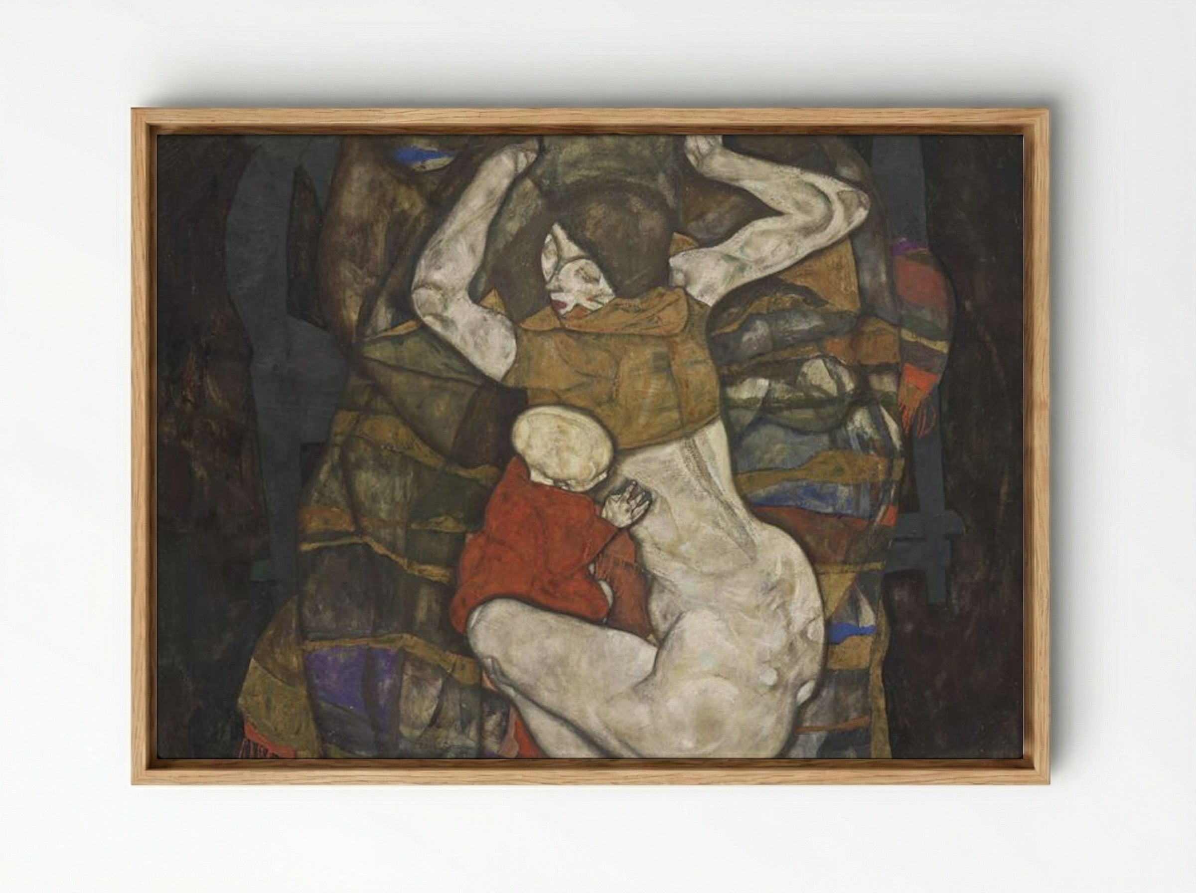 Young Mother - Egon Schiele - Framed Canvas Wood