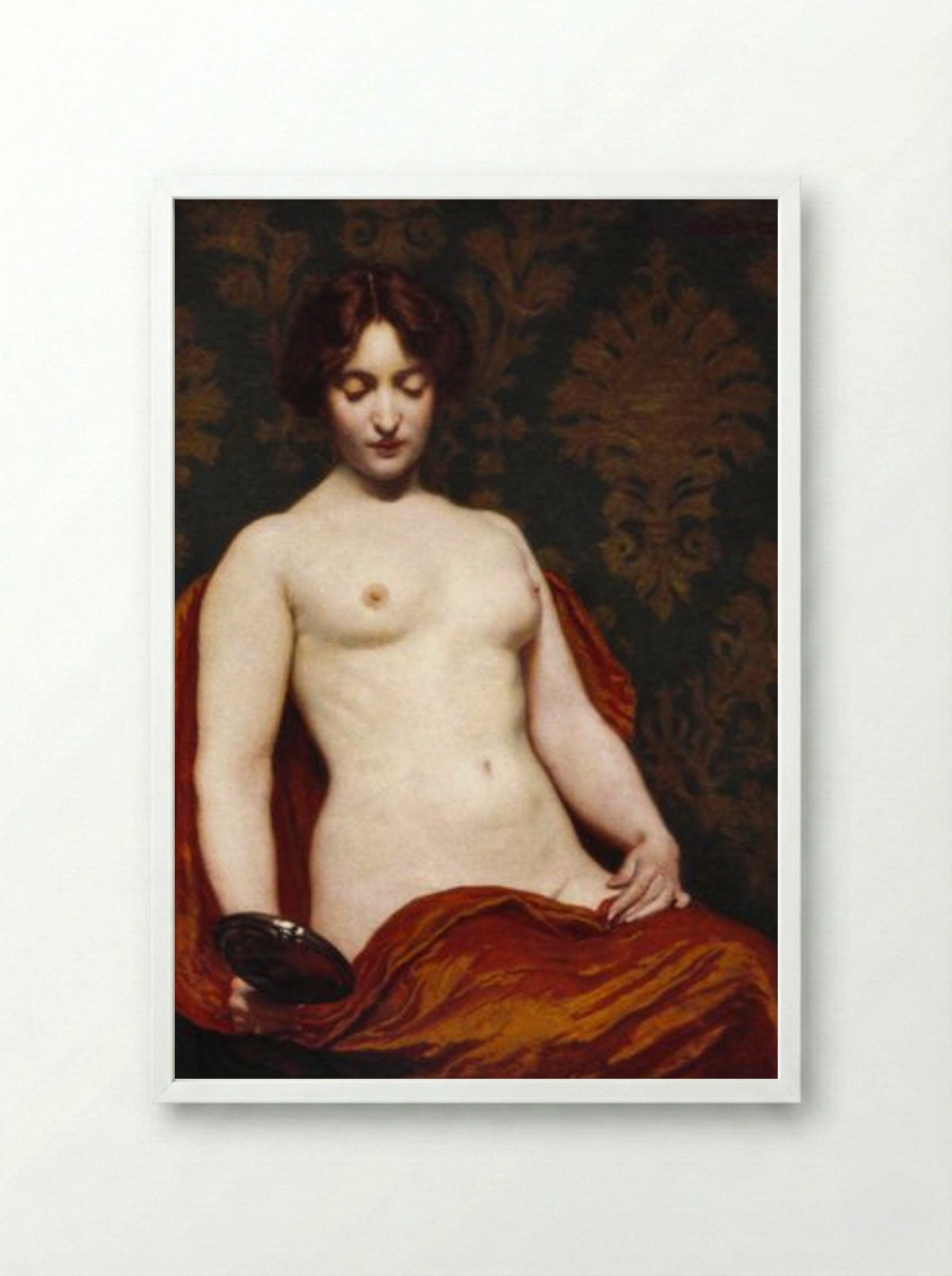 The Silver Hand Glass - Kenyon Cox - Framed Print White