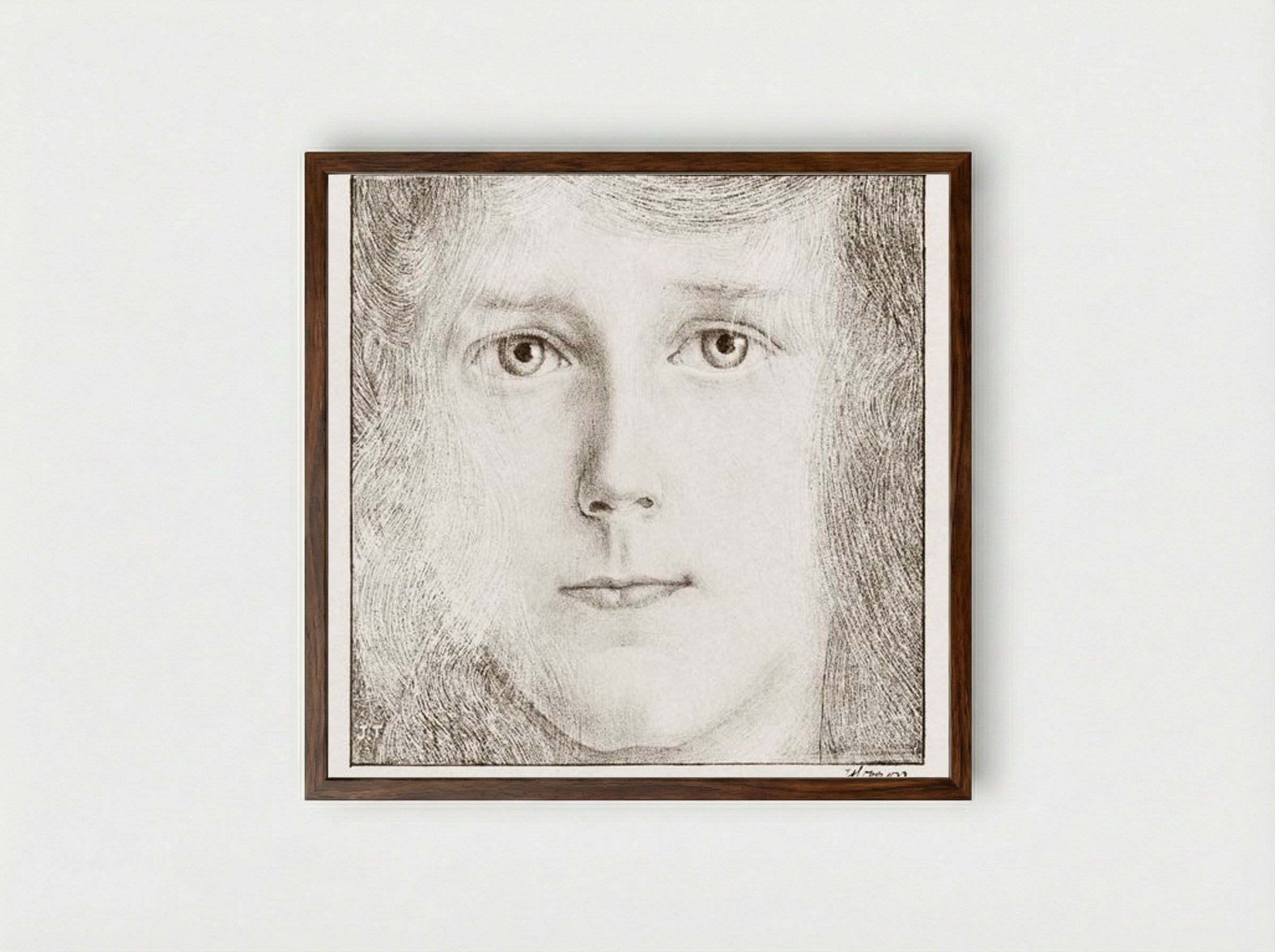 Portrait of Willy Timmerman - Jan Toorop - Framed Print Dark Wood