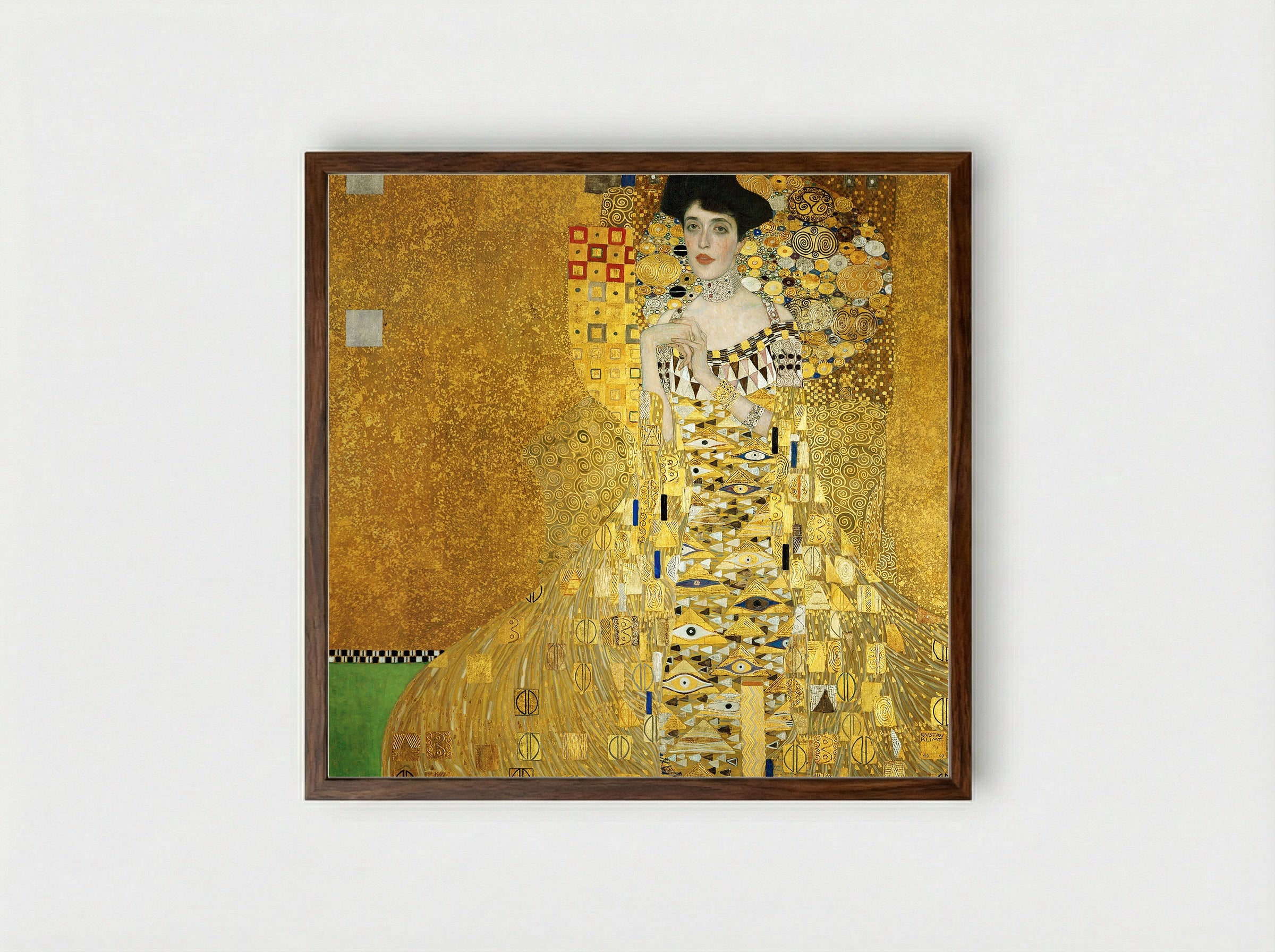 Portrait of Adele Bloch-Bauer I - Gustav Klimt - Framed Print Dark Wood