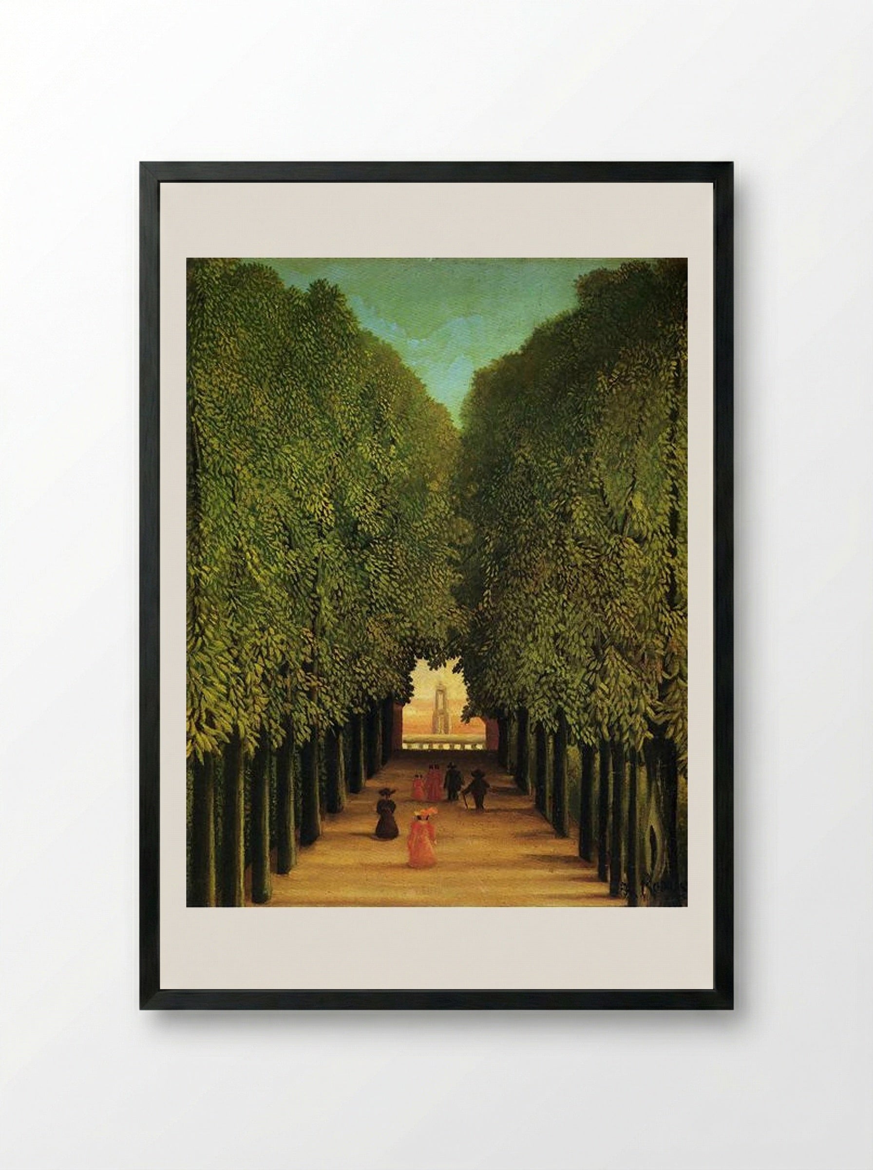 Alleyway in the Park of Saint-Cloud - Henri Rousseau - Framed Print Black