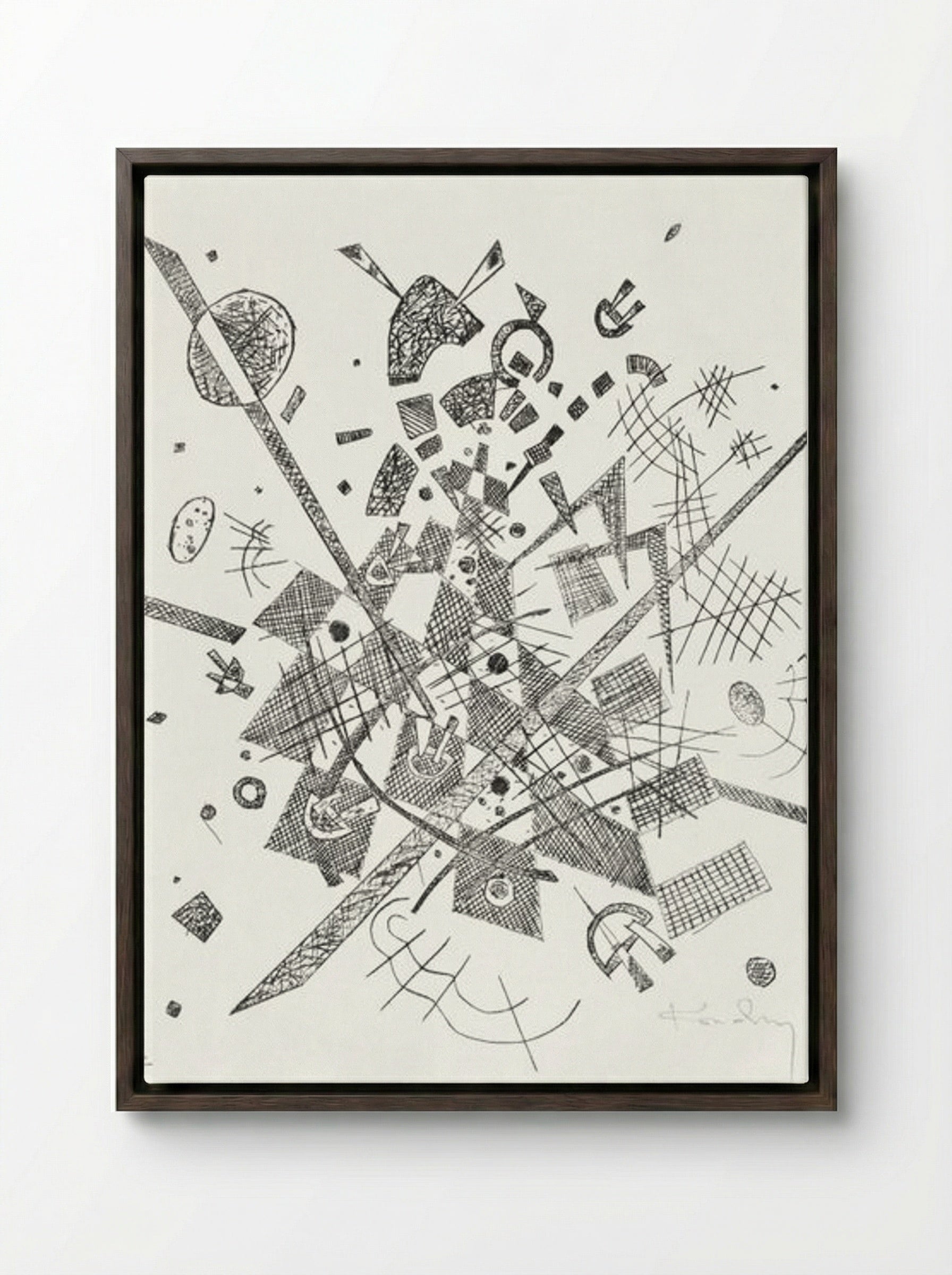 Kleine Welten IX (Small Worlds IX) - Wassily Kandinsky - Framed Canvas Dark Wood