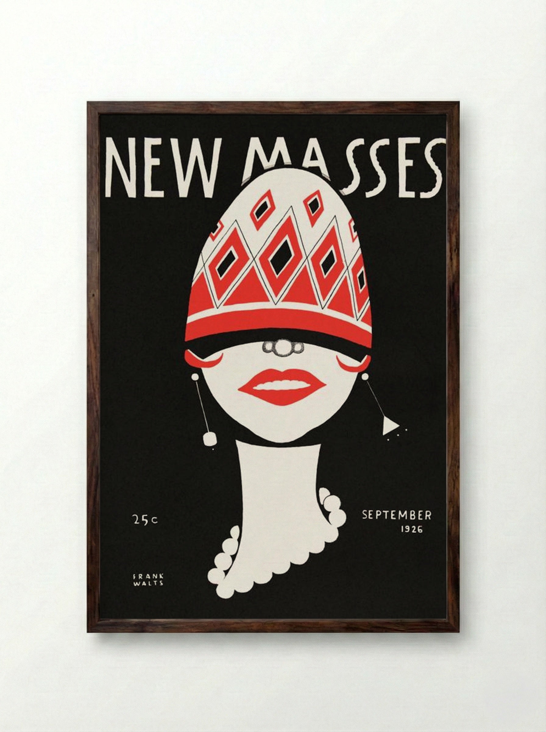 New Masses, September 1926 - Frank Walts - Framed Print Dark Wood