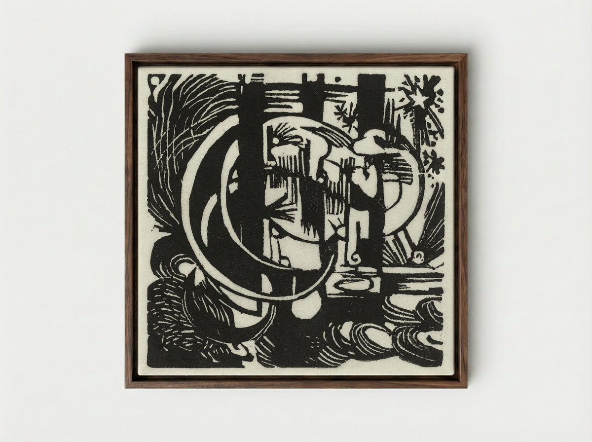 Lizards - Franz Marc - Framed Canvas Dark Wood