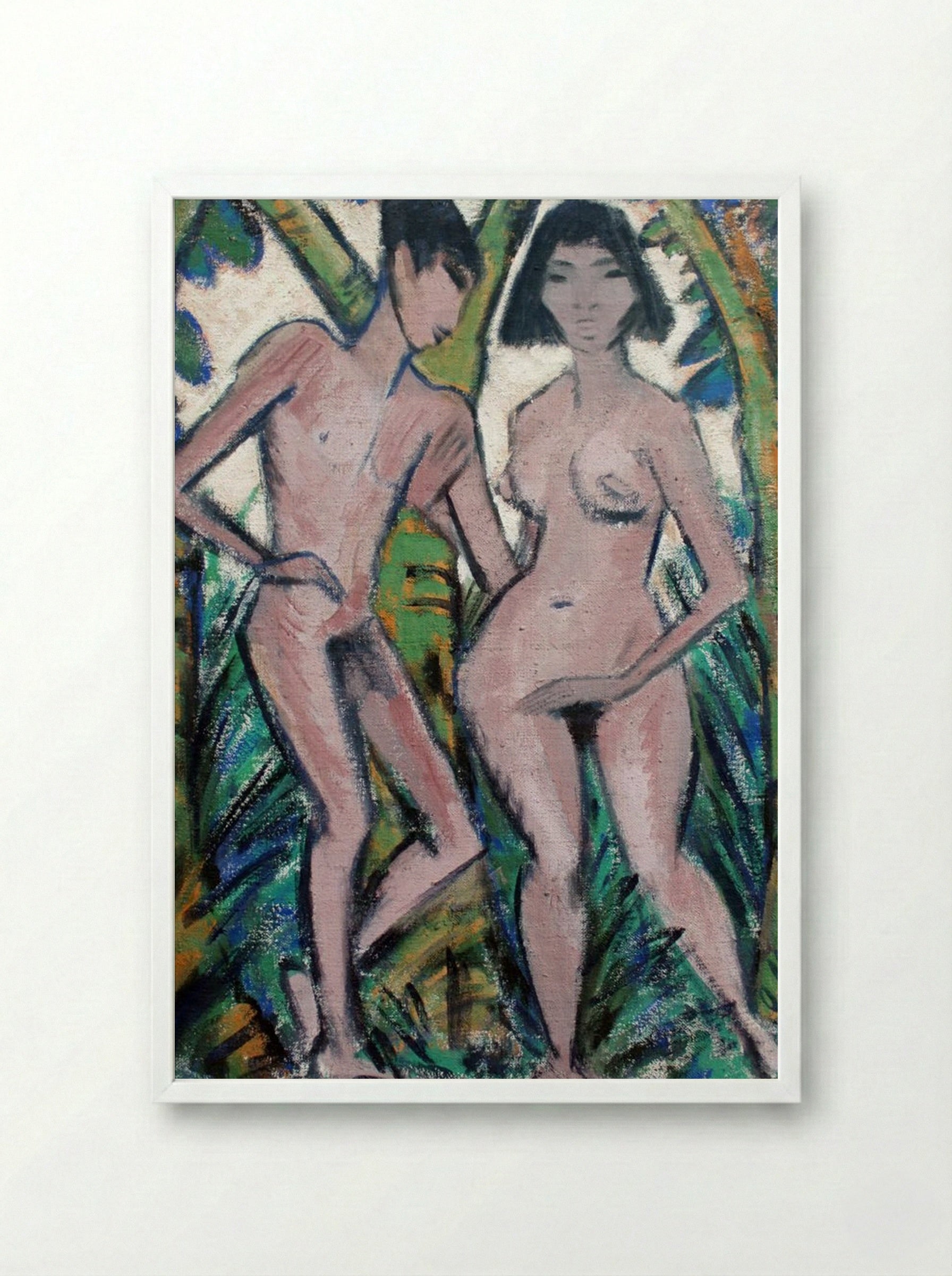 Adam and Eve - Otto Mueller - Framed Print White