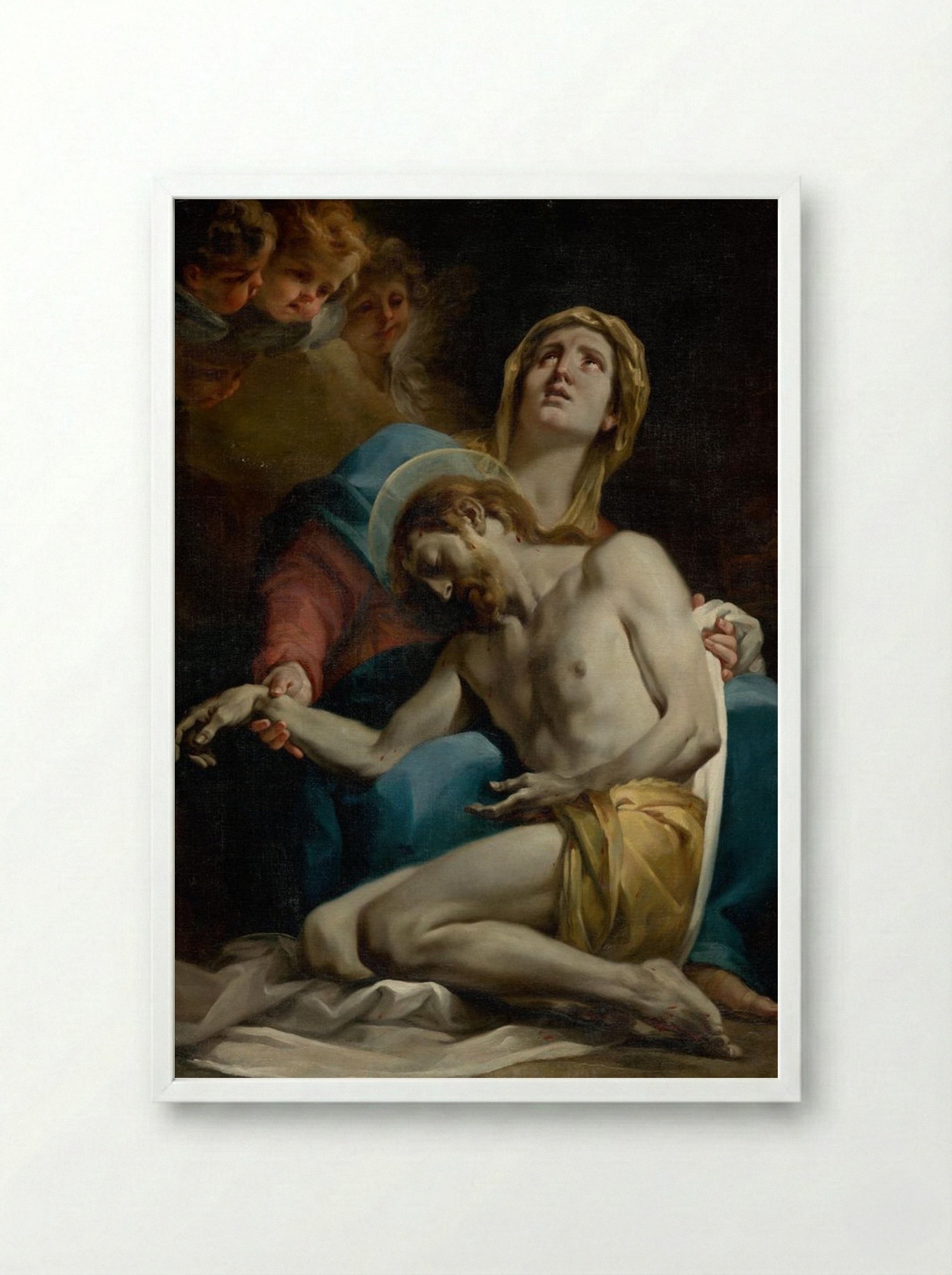 Pietà - Corrado Giaquinto - Framed Print White