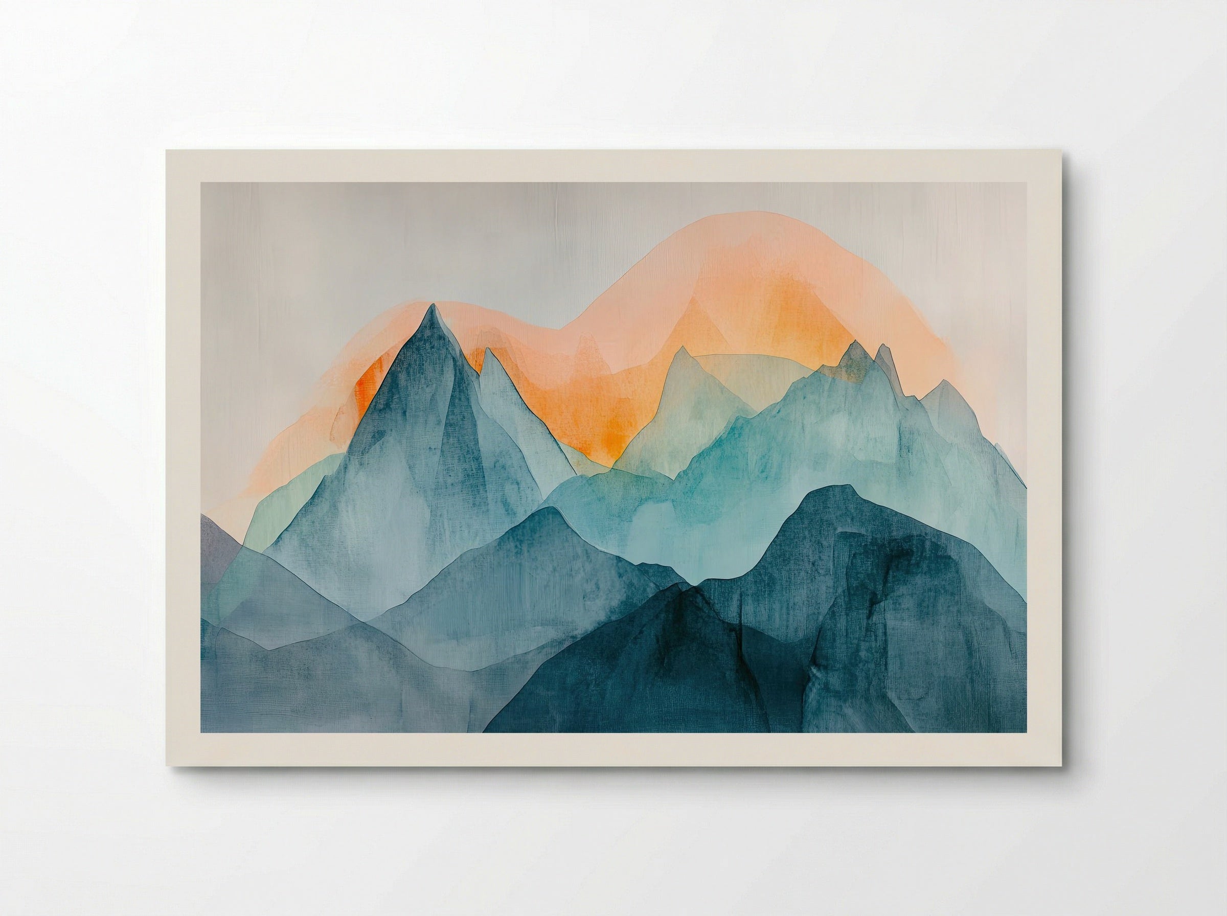 Amber Horizon – Abstract Mountain Landscape (Triptych 3 of 3) - Poster