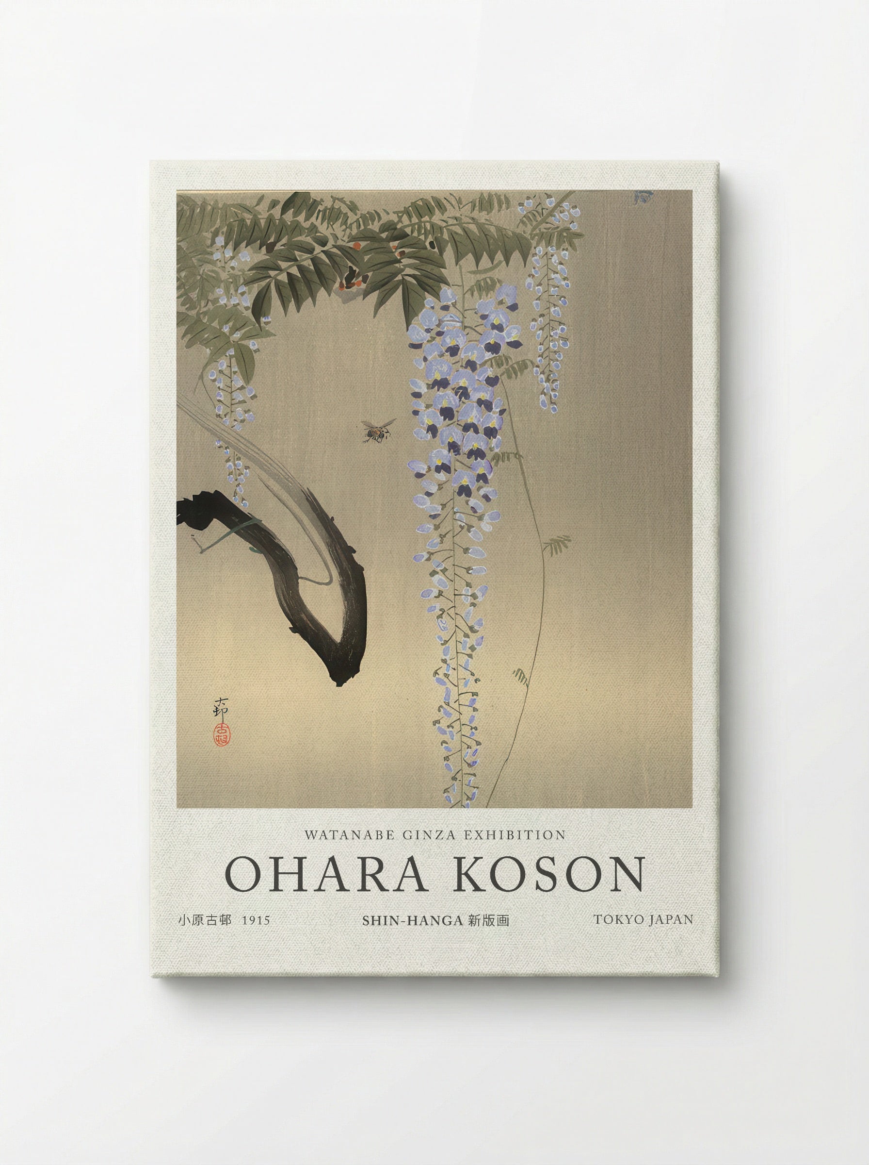 Wisteria And Bee - Ohara Koson