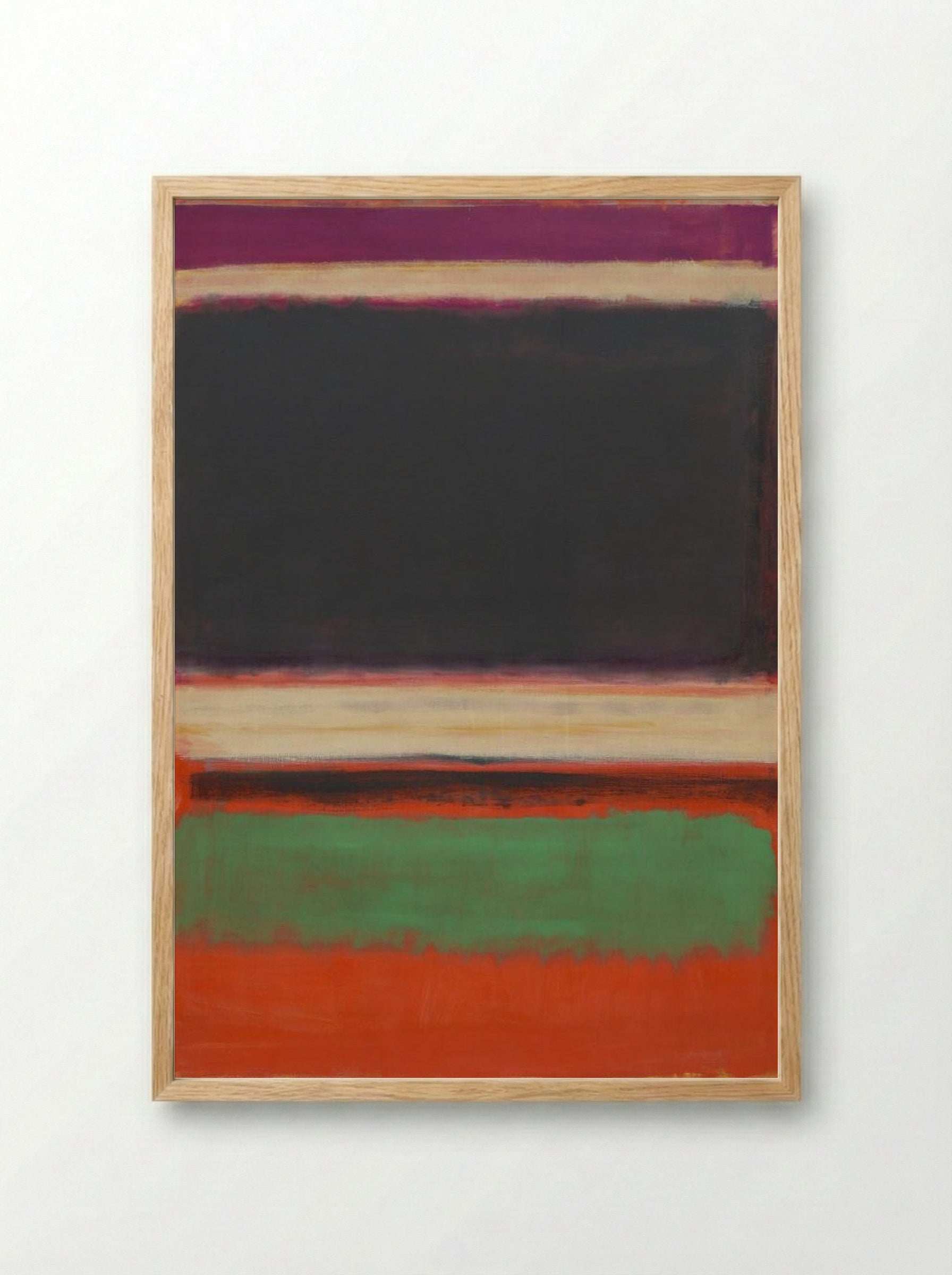 No. 3/No. 13 (Magenta, Black, Green on Orange) - Mark Rothko - Framed Print Wood