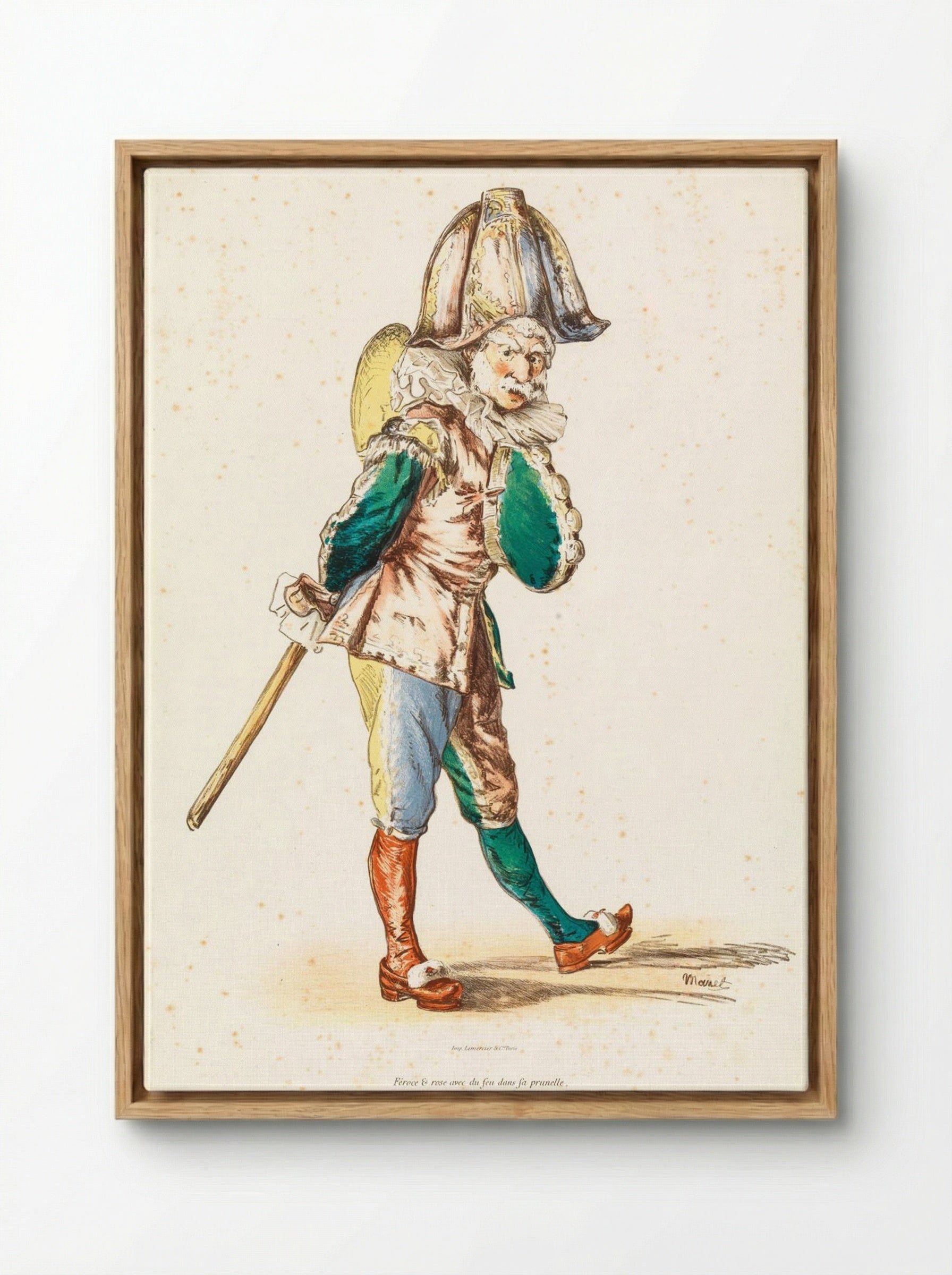 Polichinelle - Édouard Manet - Framed Canvas Wood