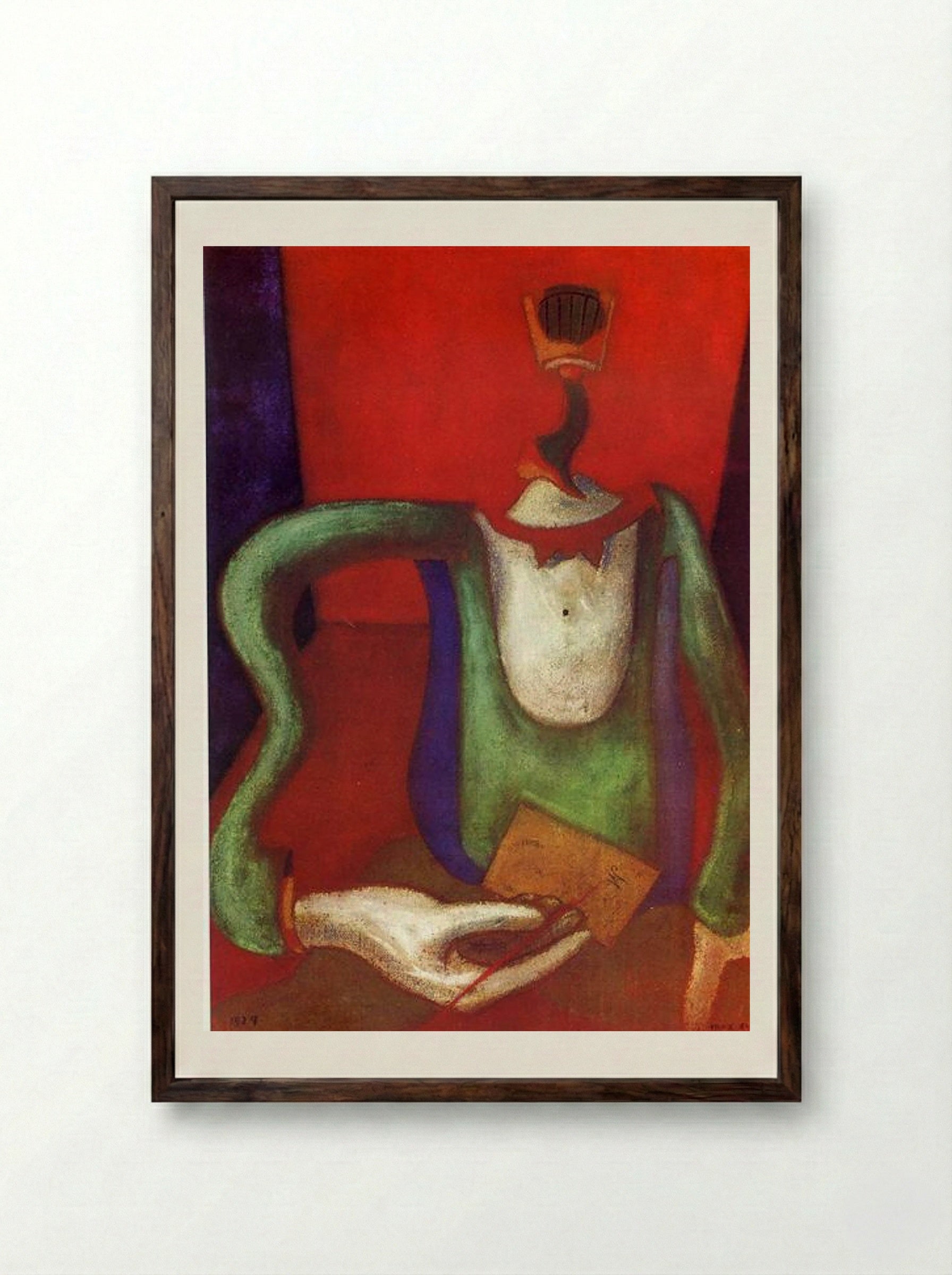 The Letter - Max Ernst - Framed Print Dark Wood