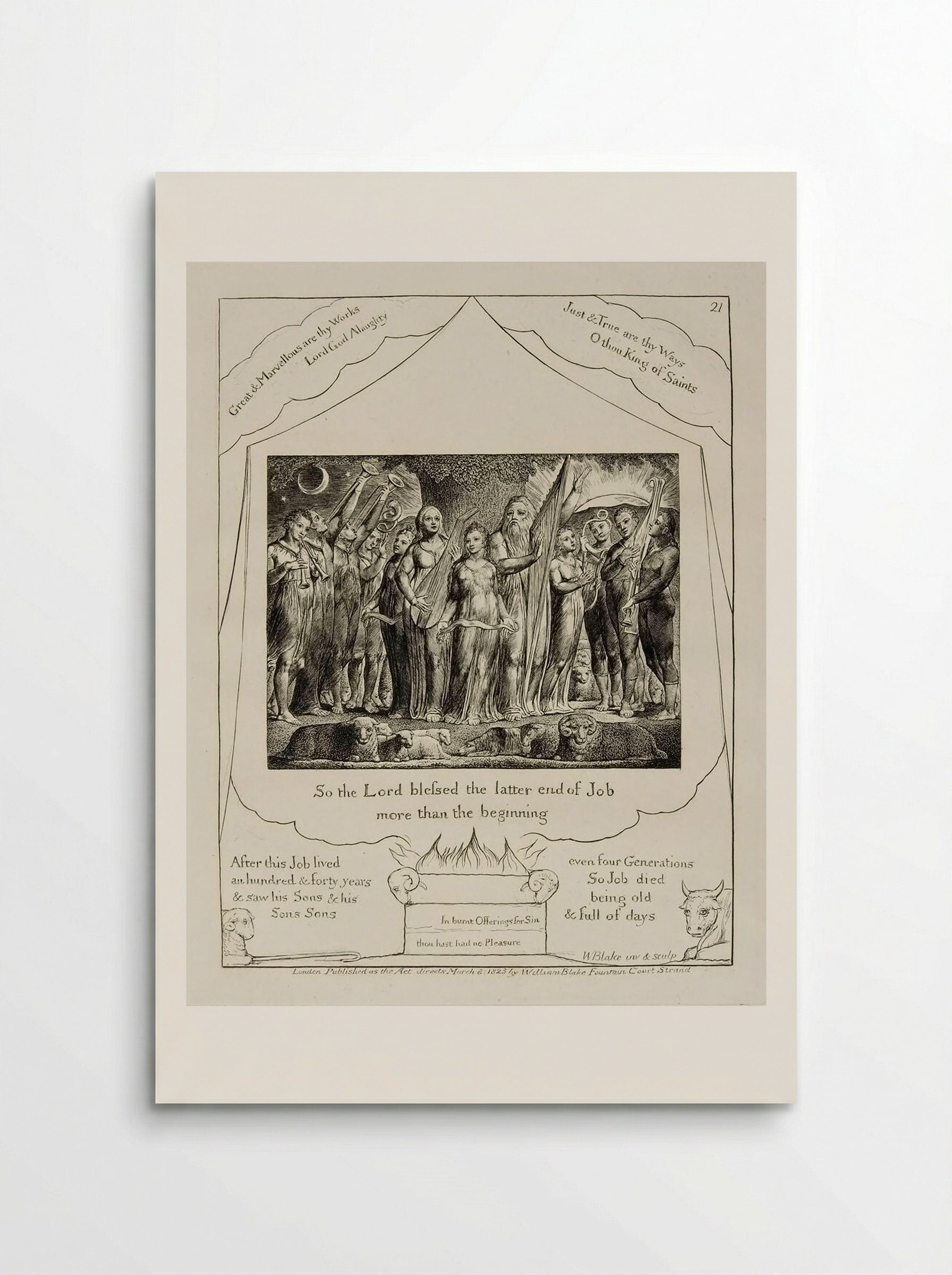 So the Lord blessed the latter end of Job - William Blake - Poster