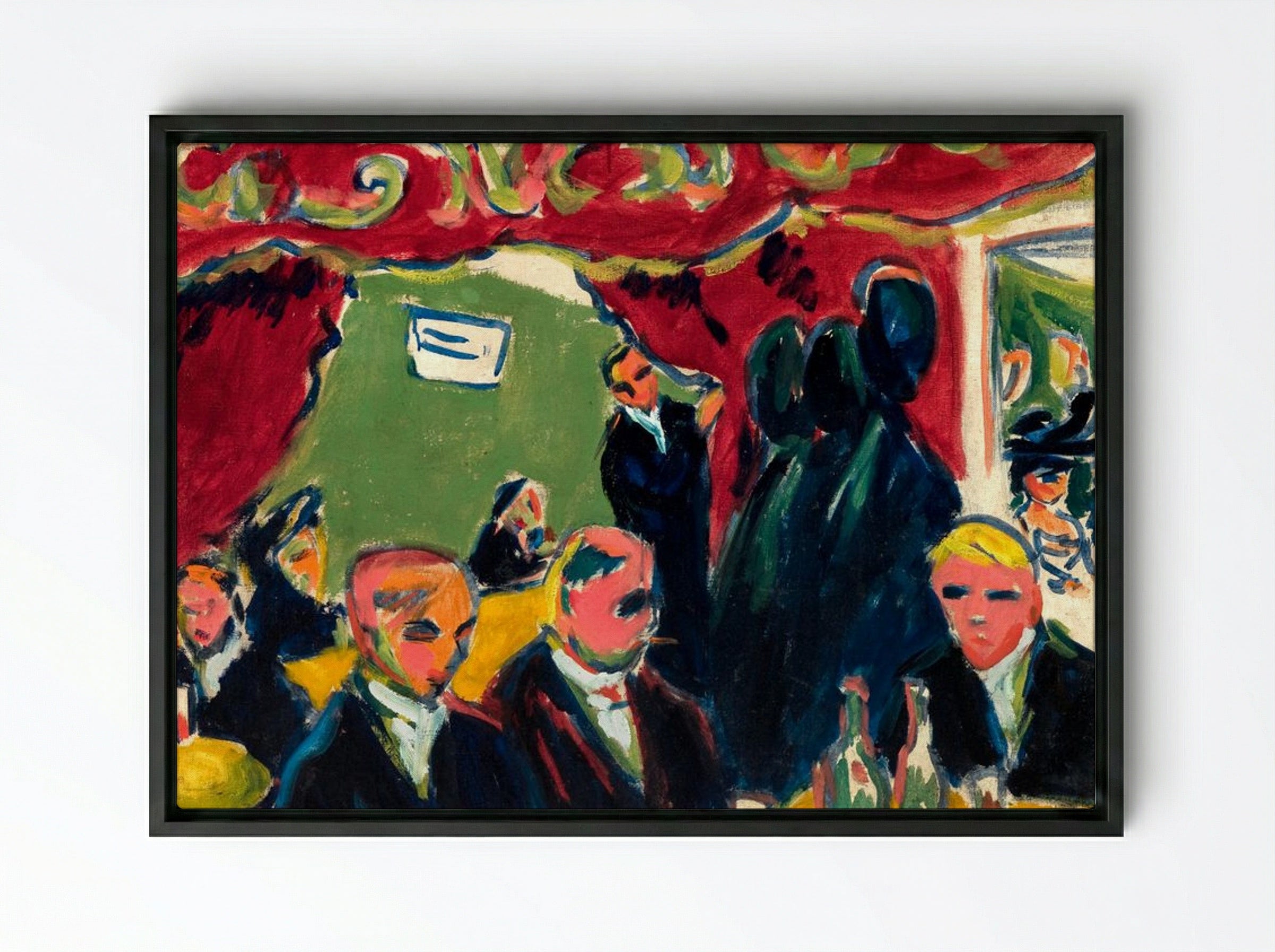 In the Tavern - Ernst Ludwig Kirchner - Framed Canvas Black