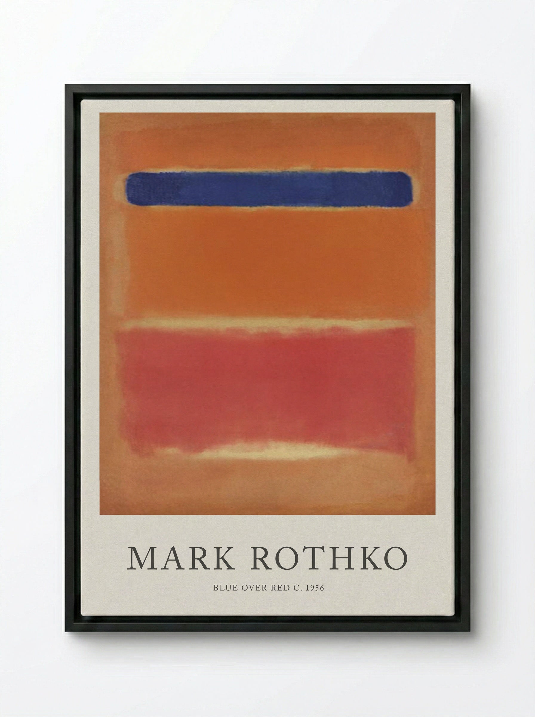 Blue Over Red - Mark Rothko - Framed Canvas Black
