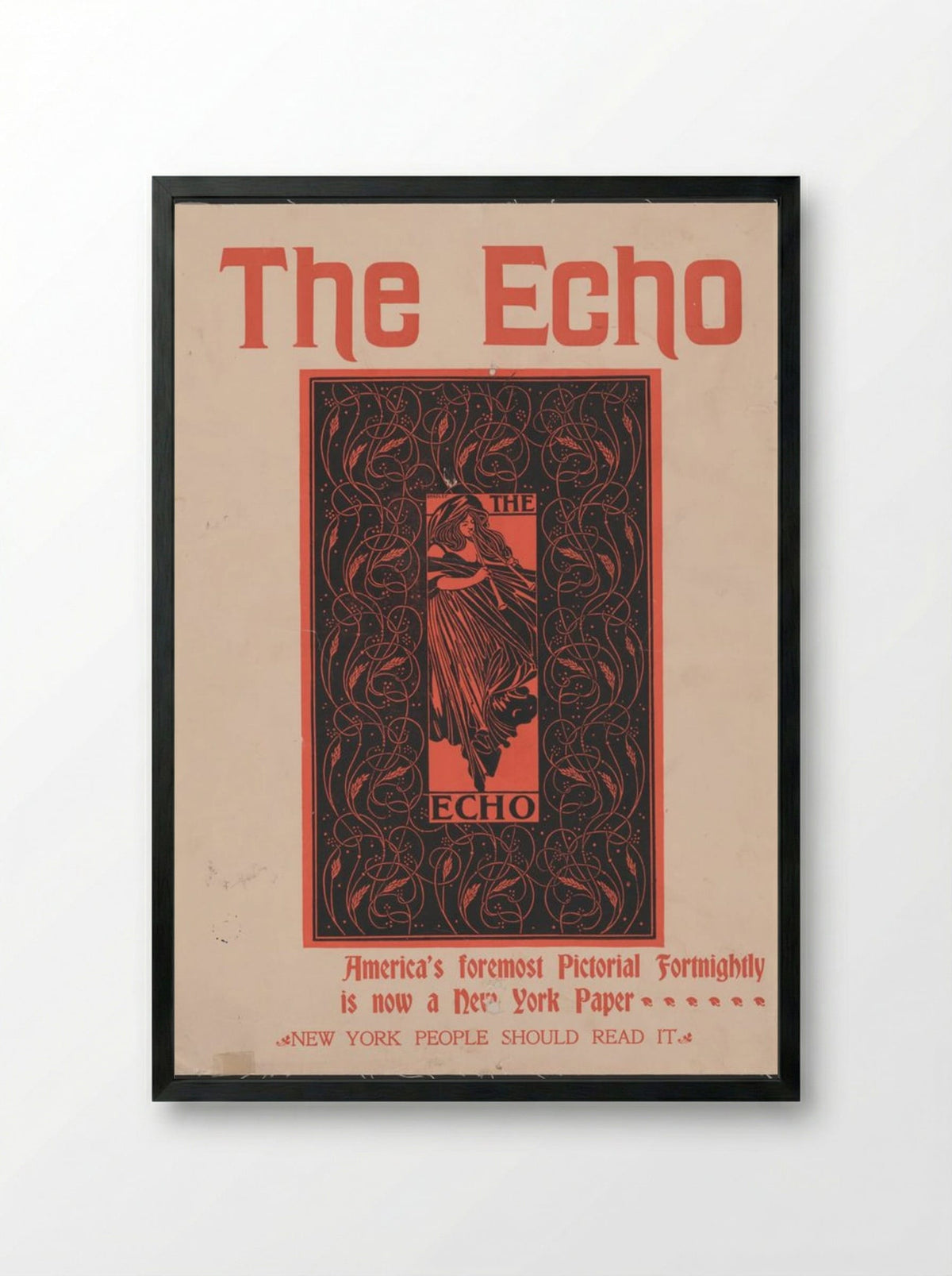 The Echo - America's Foremost Pictorial Fortnightly - Will H. Bradley - Framed Print Black