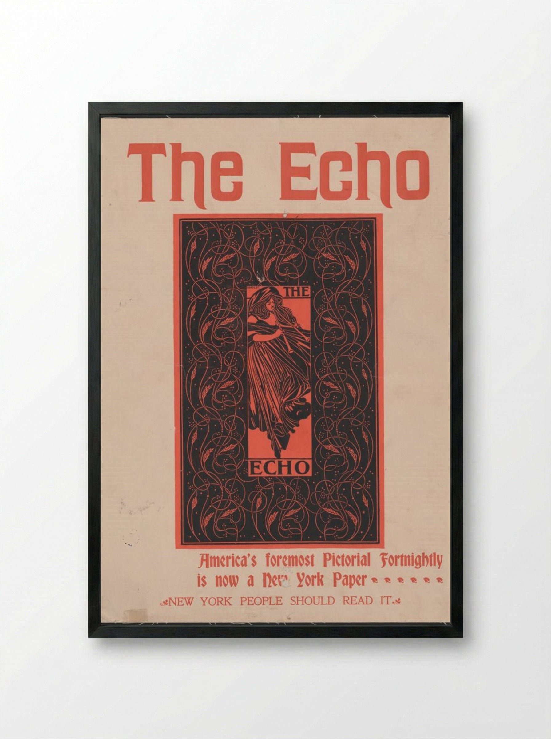 The Echo - America's Foremost Pictorial Fortnightly - Will H. Bradley - Framed Print Black