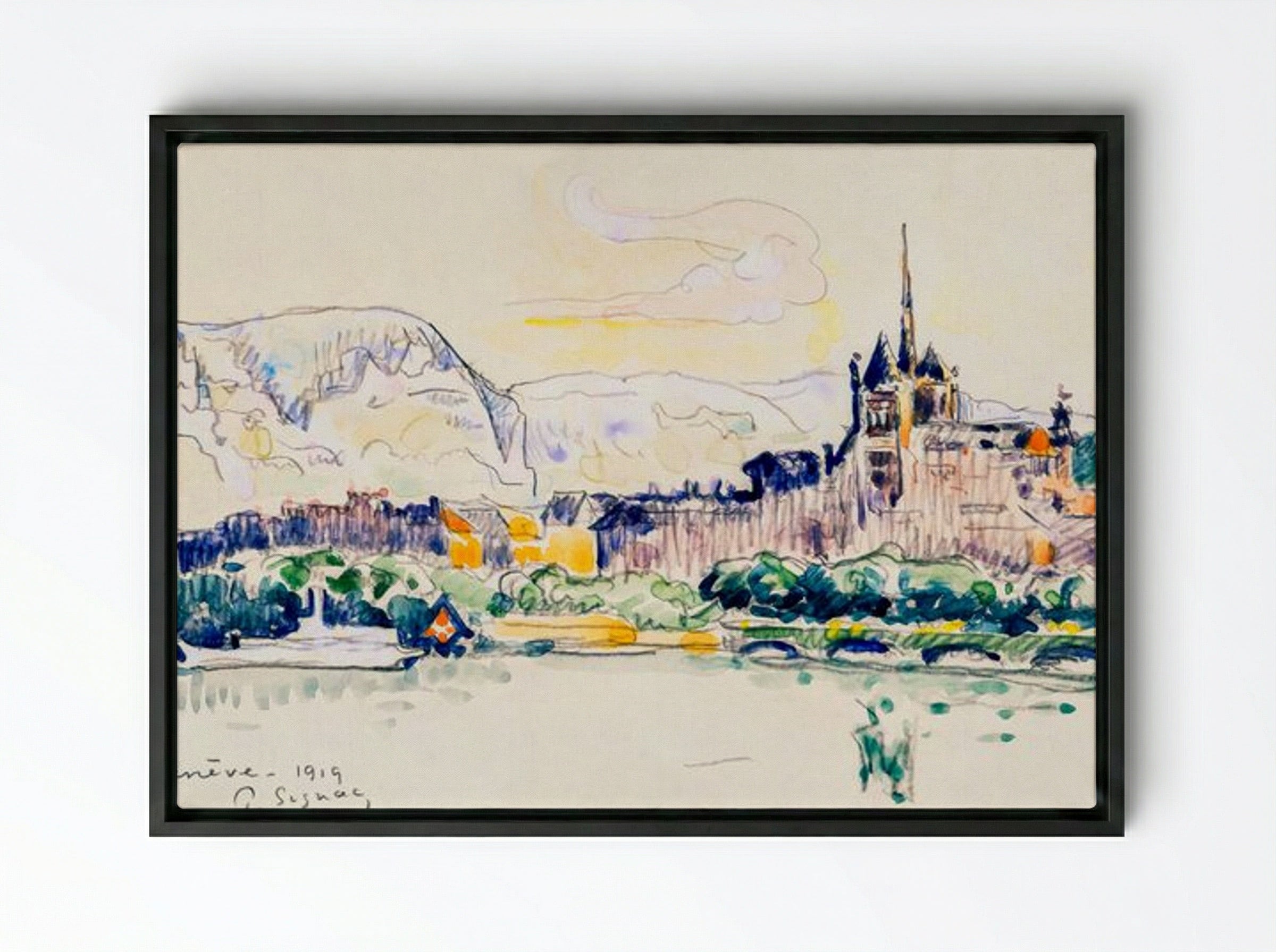 Geneva, 1919 - Paul Signac - Framed Canvas Black