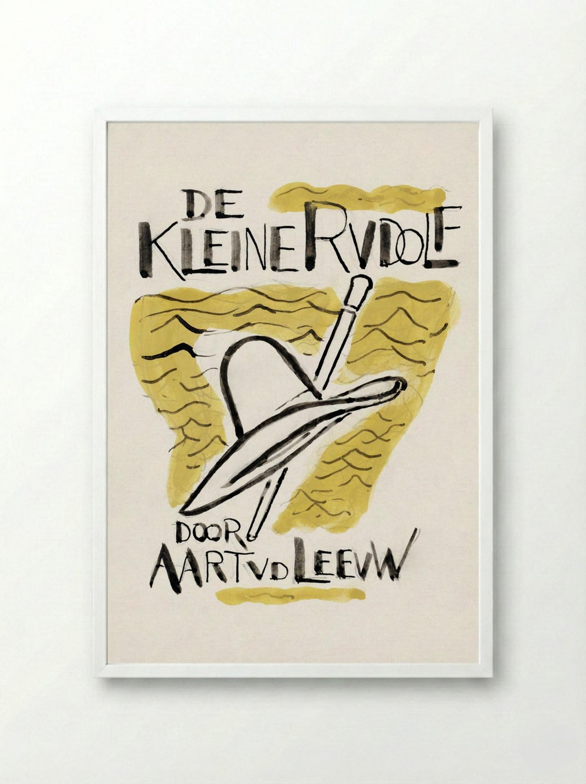 Design for 'De Kleine Rudolf' Book Cover - Leo Gestel - Framed Print White