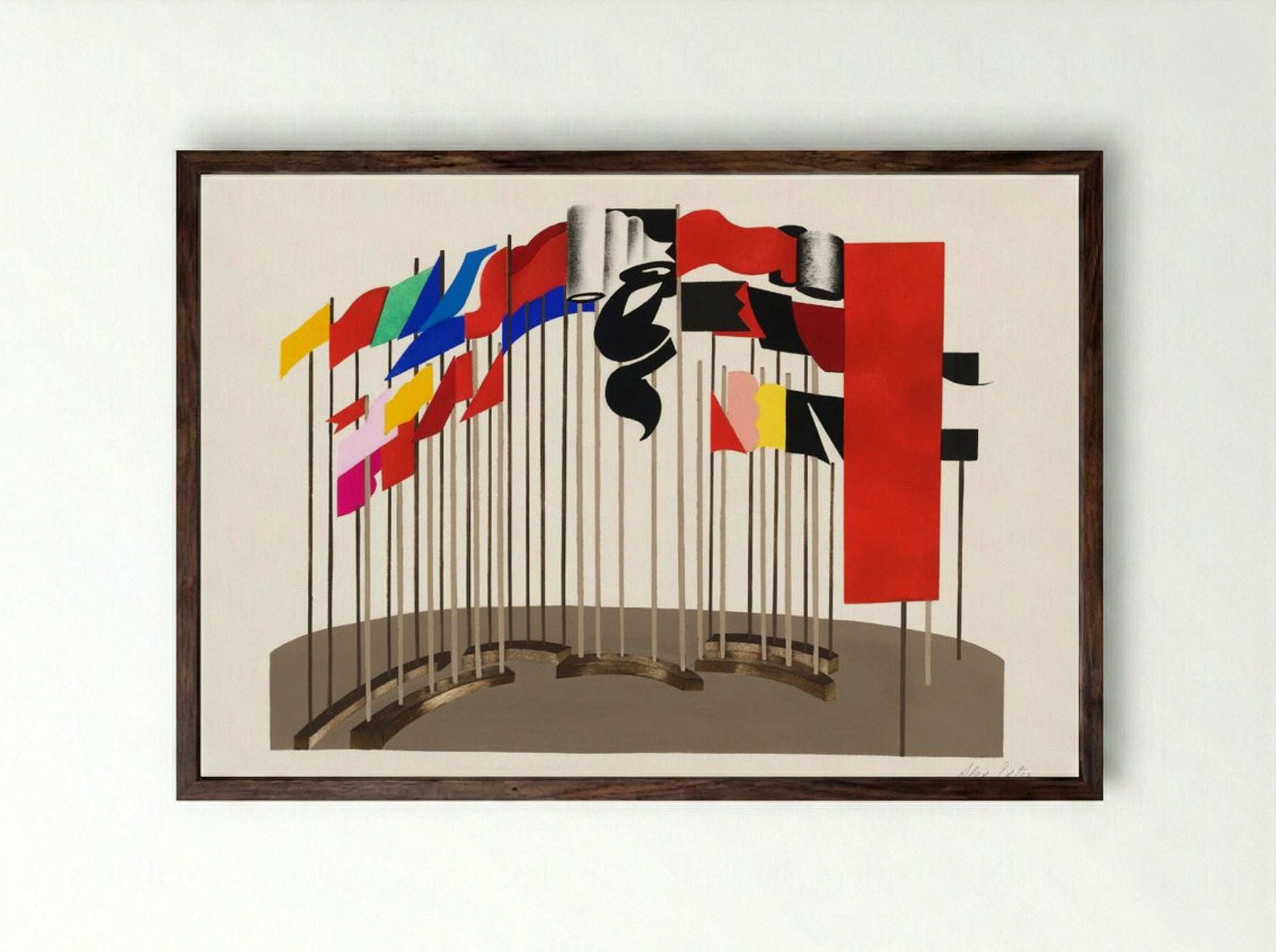 Maquettes de théâtre i.-xv. - Alexandra Exter - Framed Print Dark Wood