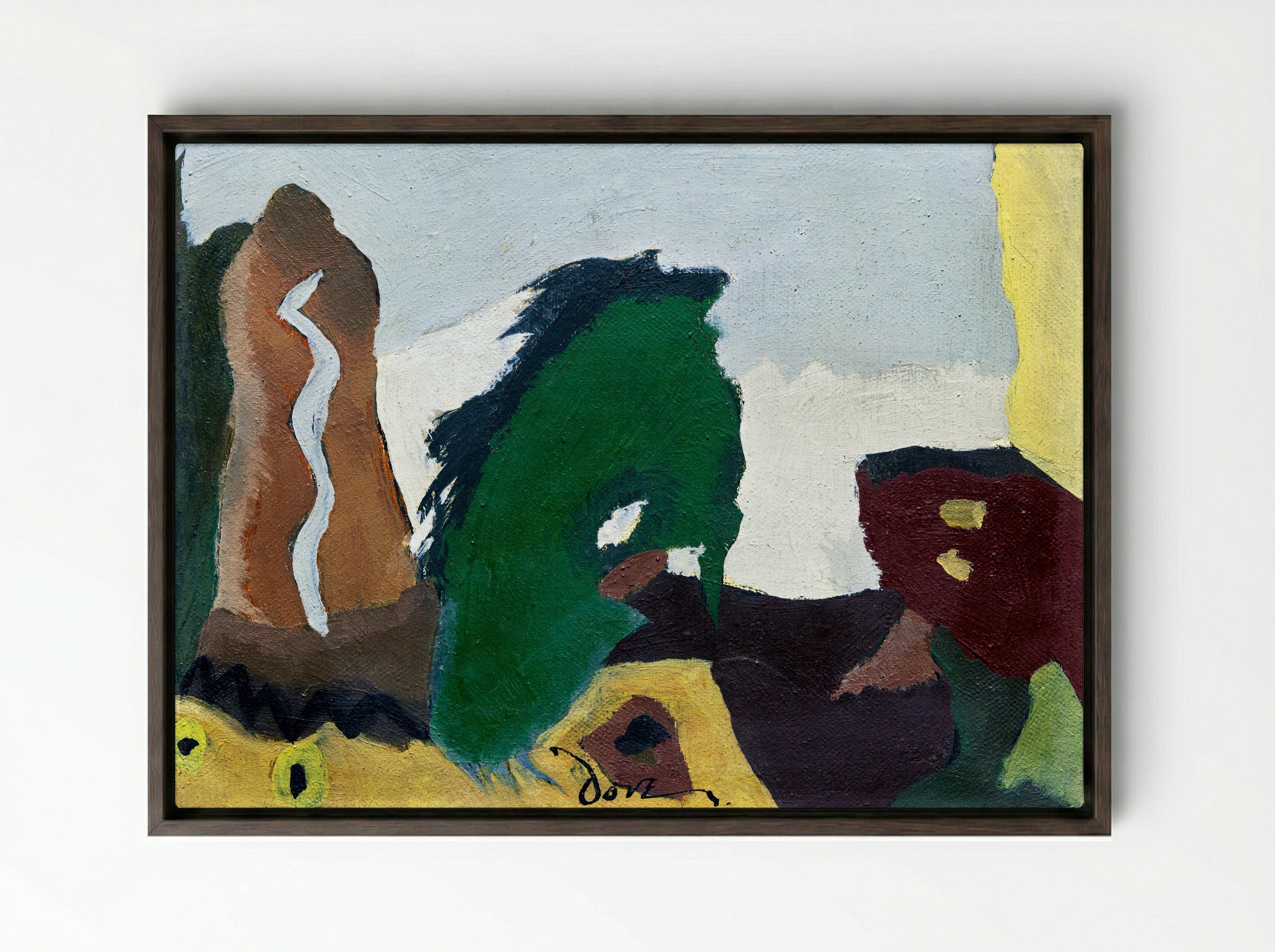 Foot of Lake - Arthur Dove - Framed Canvas Dark Wood