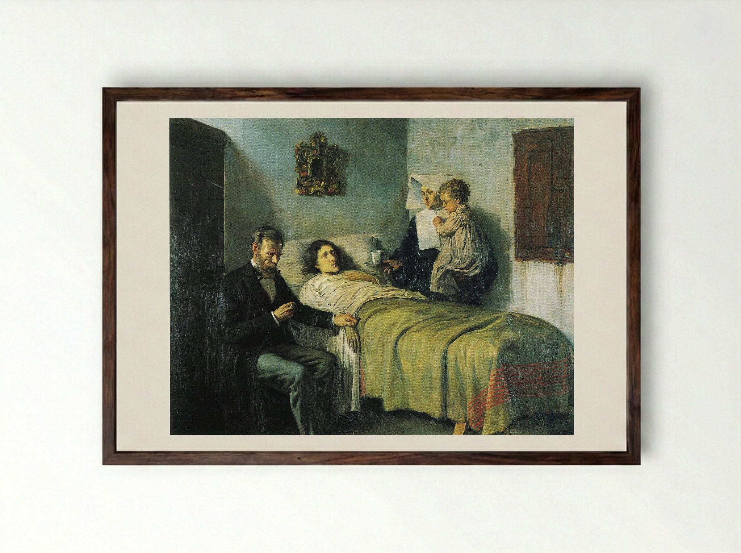 Science and Charity - Pablo Picasso - Framed Print Dark Wood