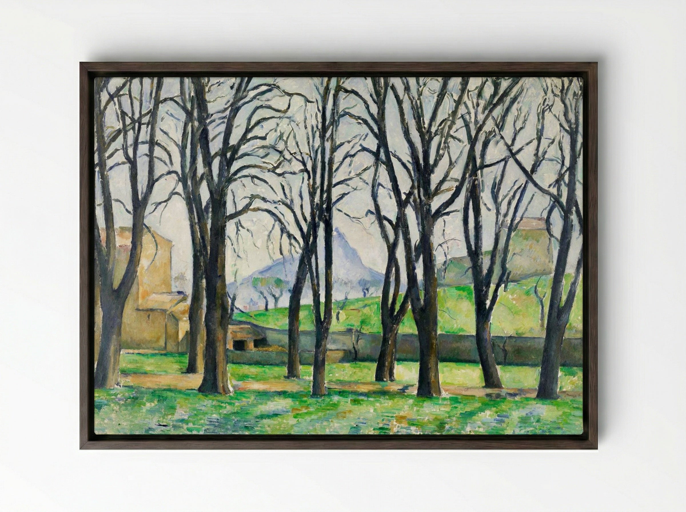Chestnut Trees at Jas de Bouffan - Paul Cézanne - Framed Canvas Dark Wood