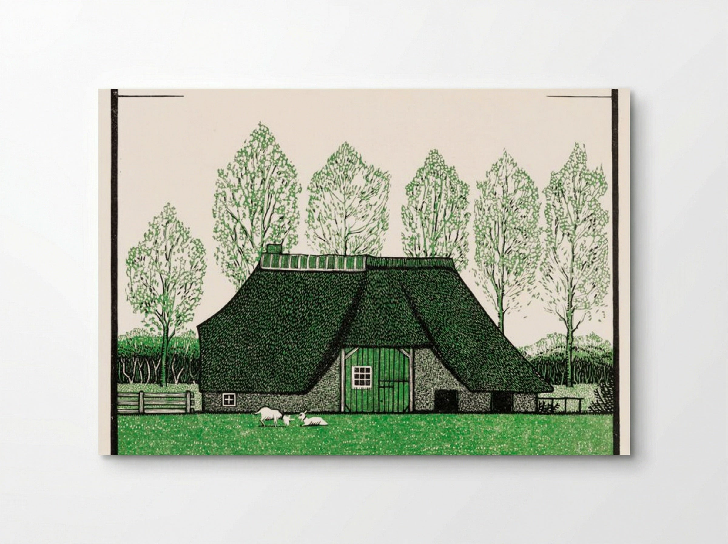 Farmhouse with Thatched Roof - Julie de Graag - Poster
