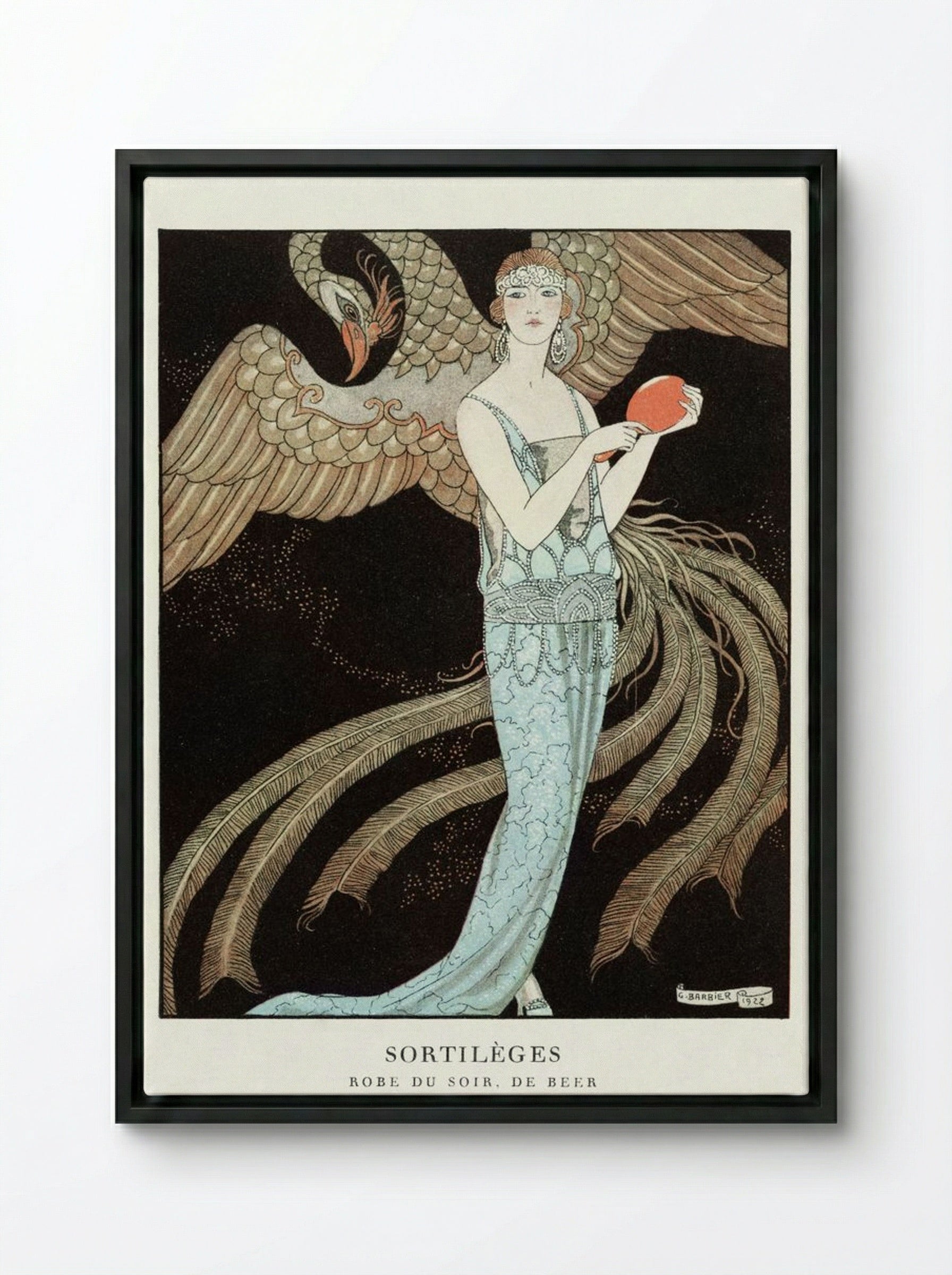 Sortilèges, Evening Dress, de Beer - George Barbier - Framed Canvas Black