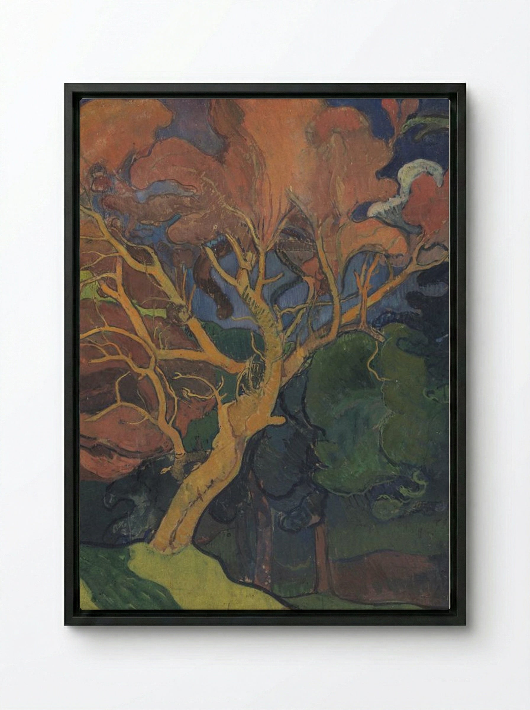 Forest Interior with Crooked Wood - Mogens Ballin - Framed Canvas Black