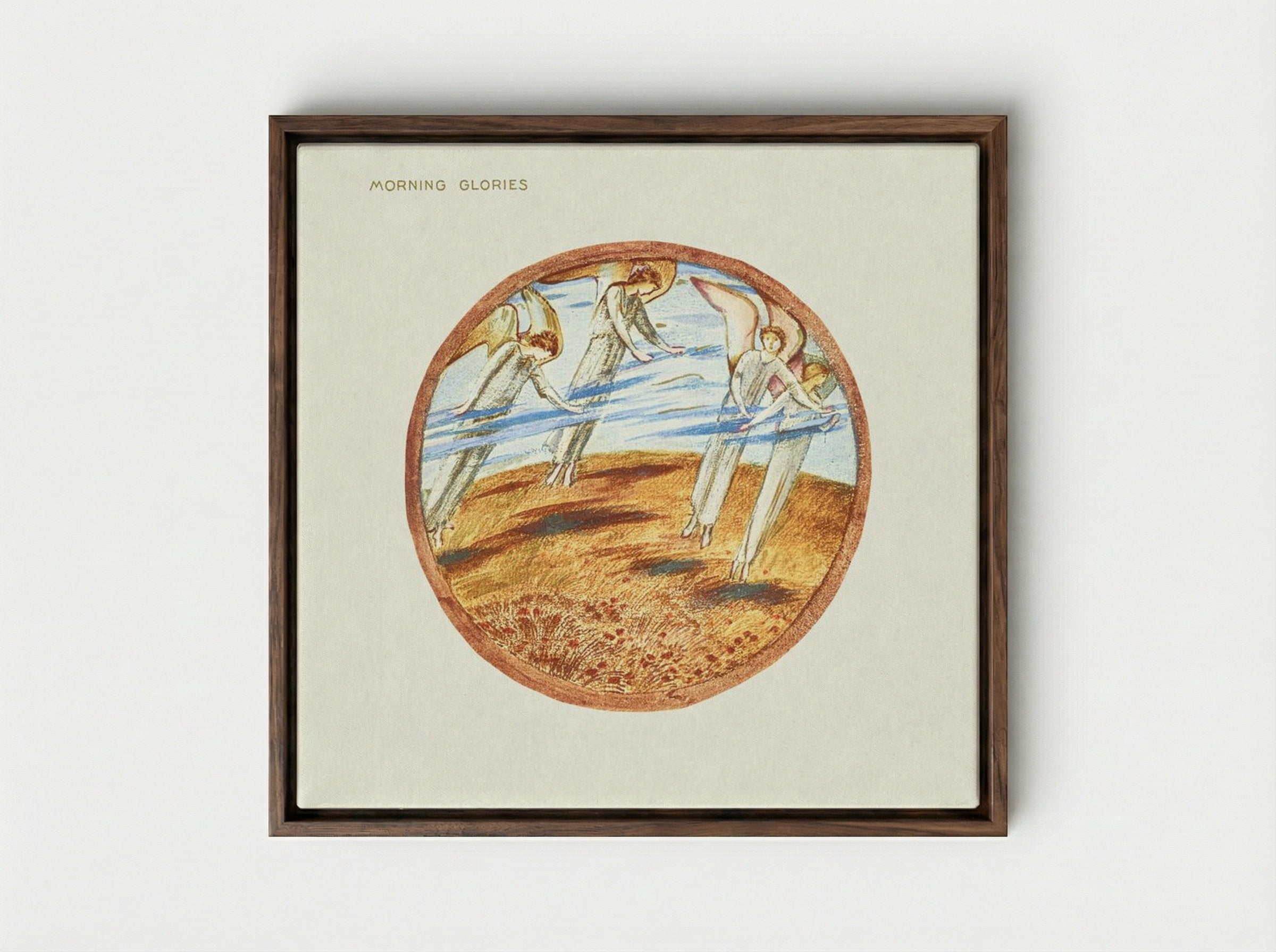 Morning Glories, from The Flower Book - Edward Burne-Jones - Framed Canvas Dark Wood