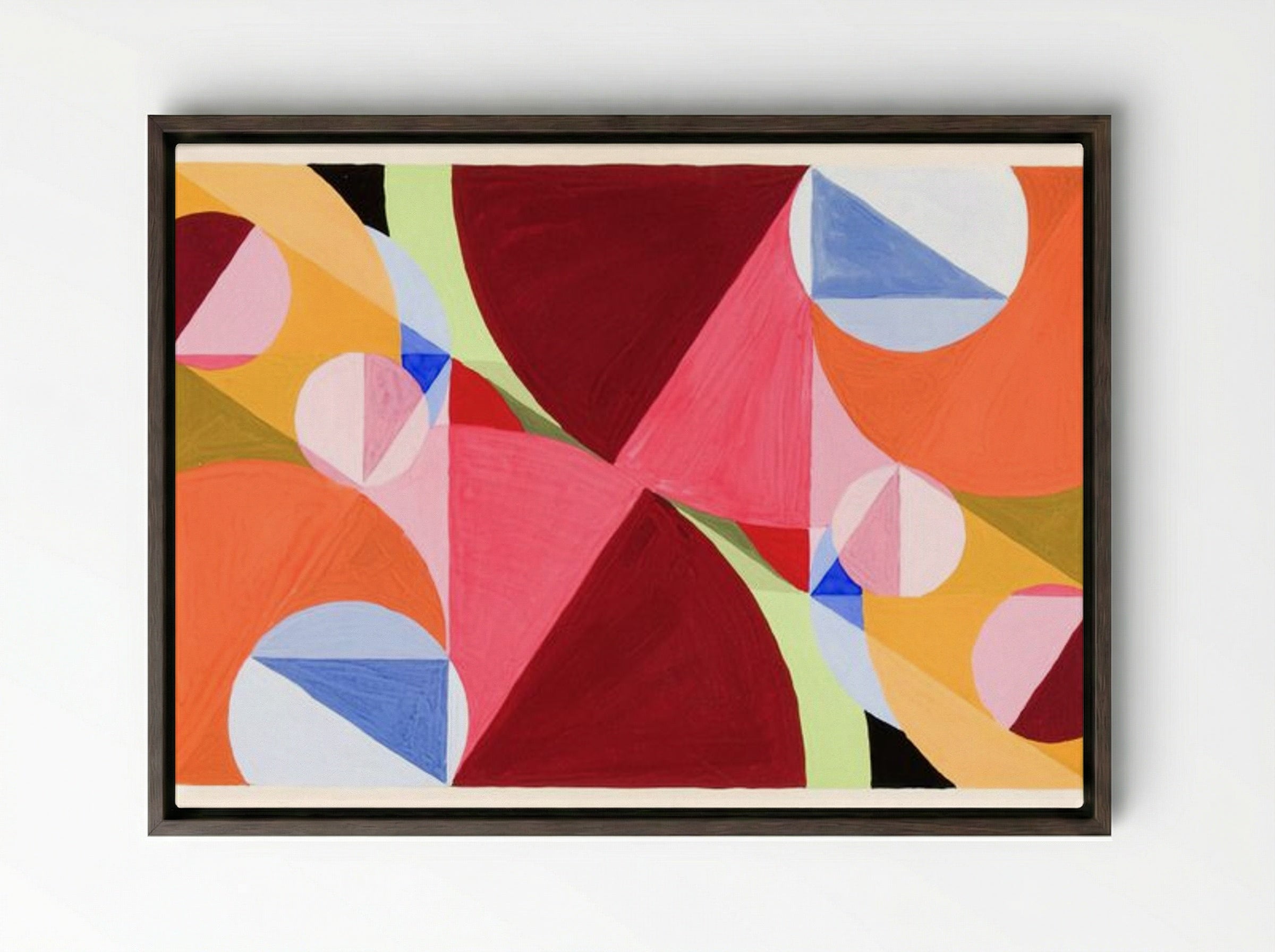 Area Broken by Perpendiculars - Joseph Schillinger - Framed Canvas Dark Wood